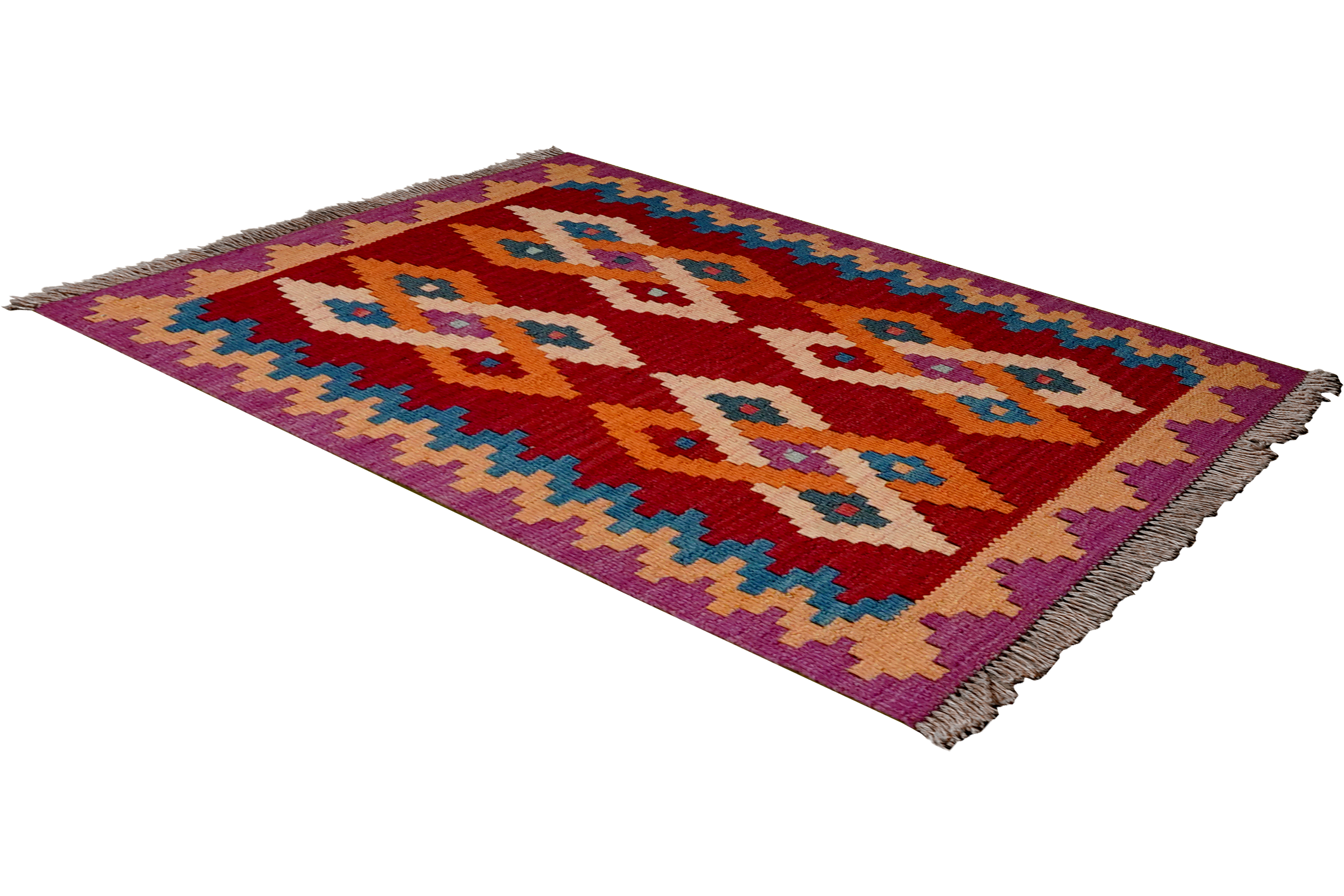 Kelim Gashgai Carpet Wool Red