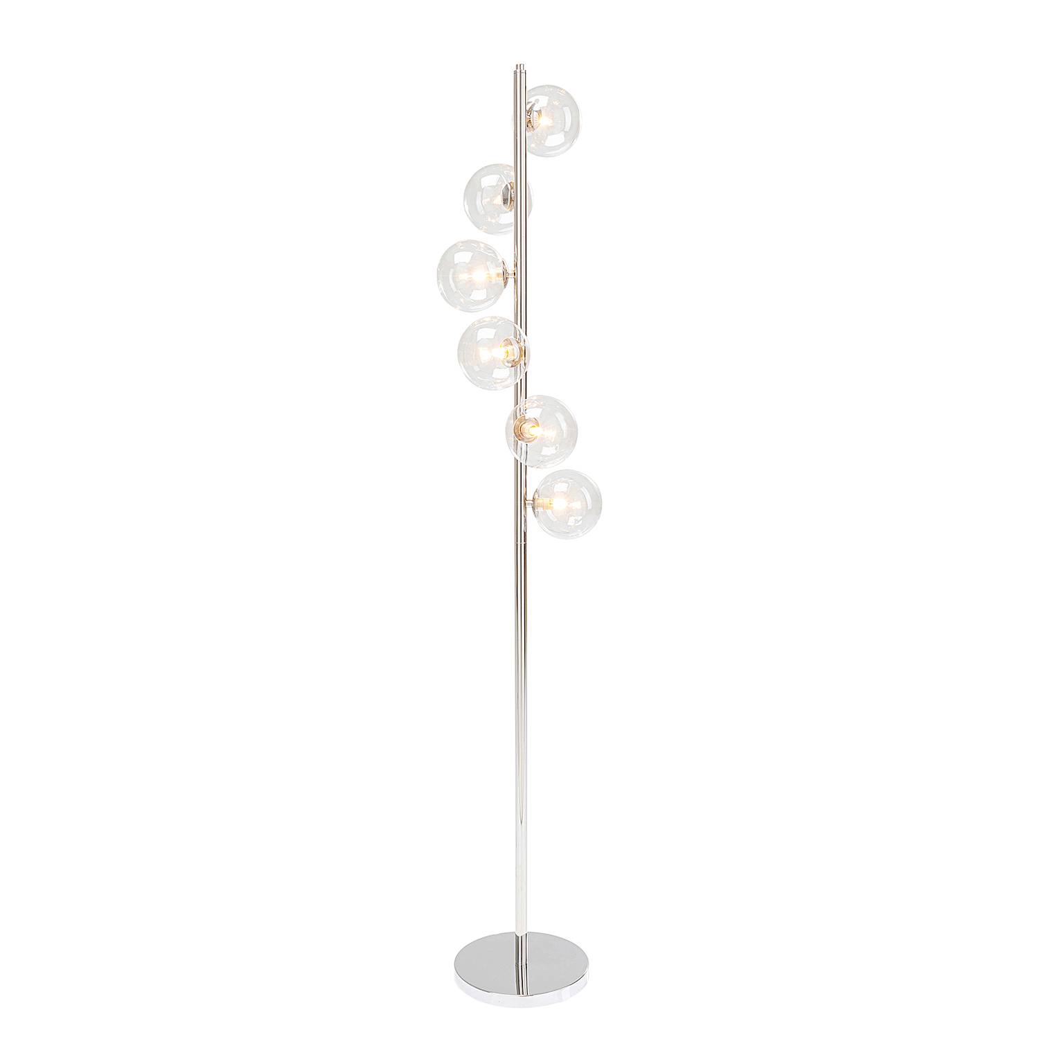6-Flammig Stehleuchte Scala Balls Stahl Glas Silber