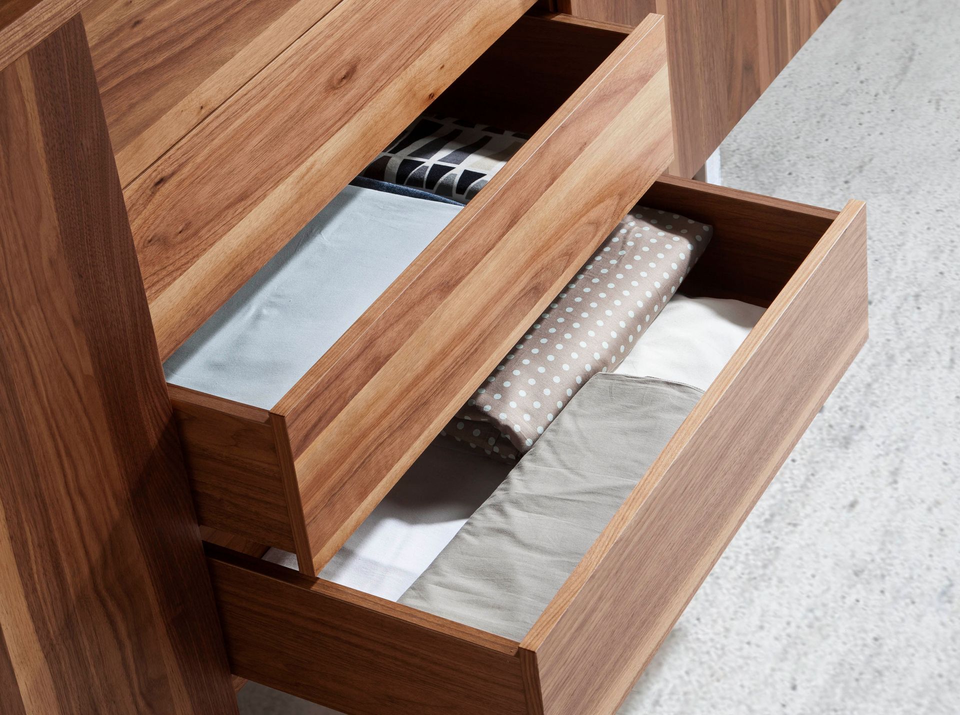 Sideboard Walnut veneer Chrome-plated steel