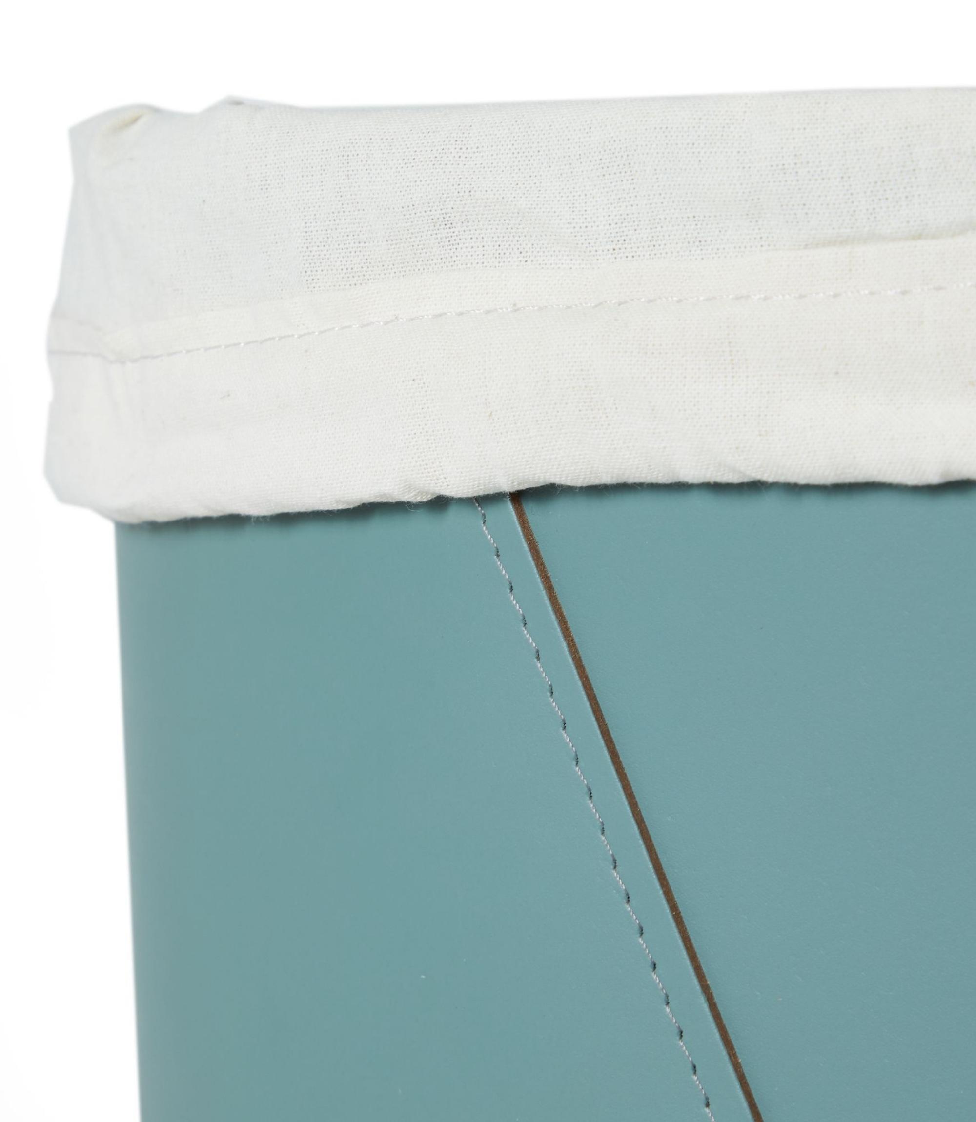 Premium Wäschekorb aus 100% Recyceltem Leder Eukalyptus