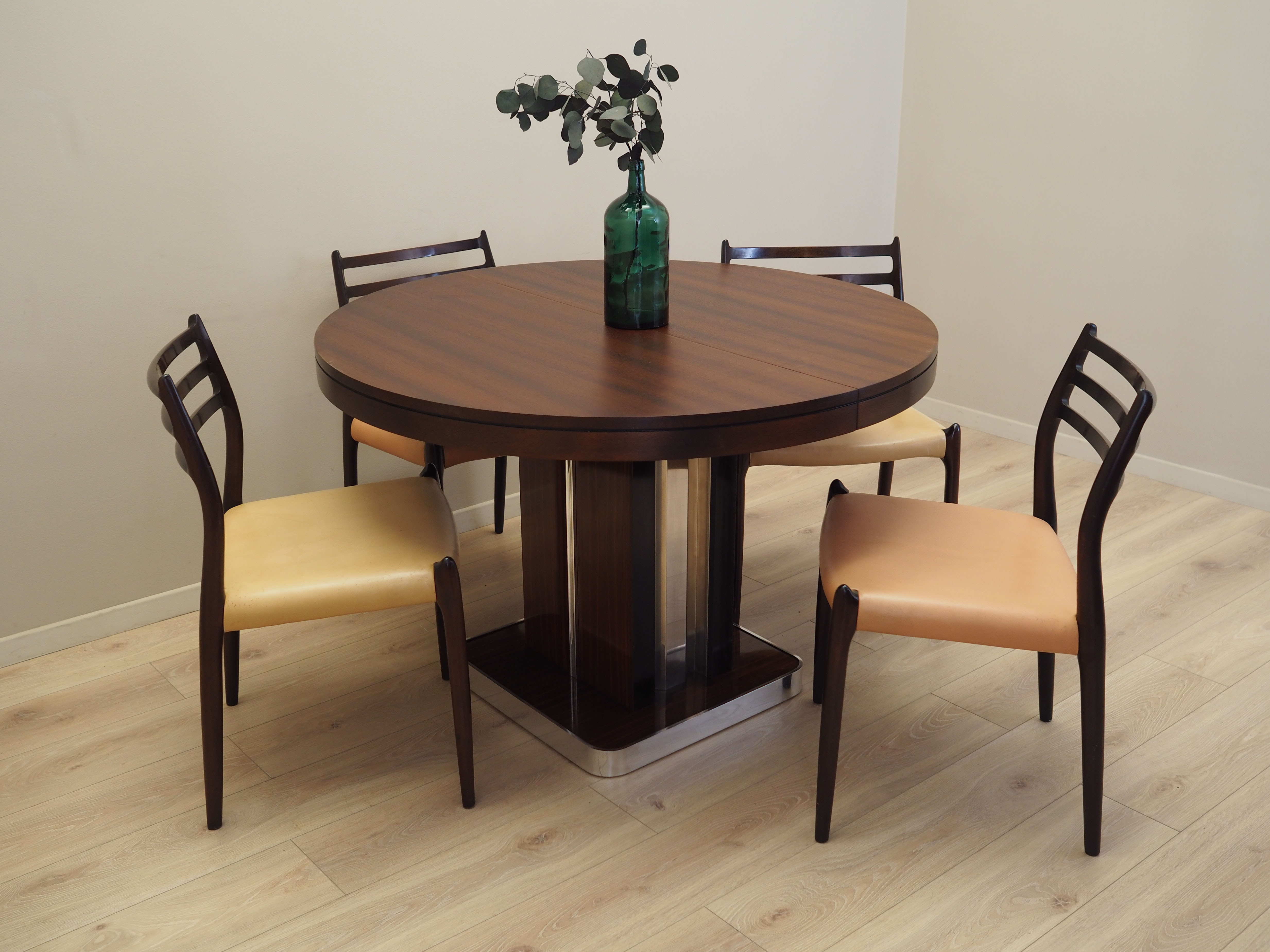 Round Mahogany Table 1970s
