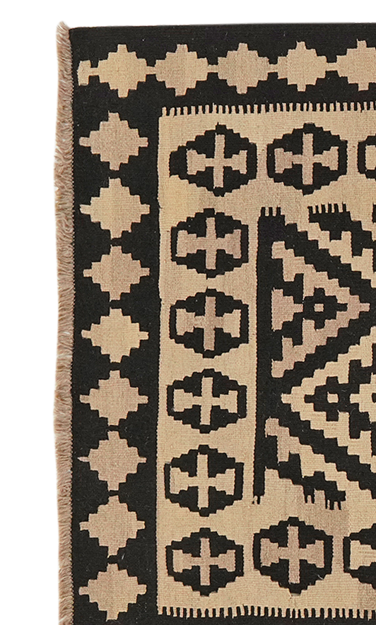 Kilim Gashgai Teppich Braun Schwarz