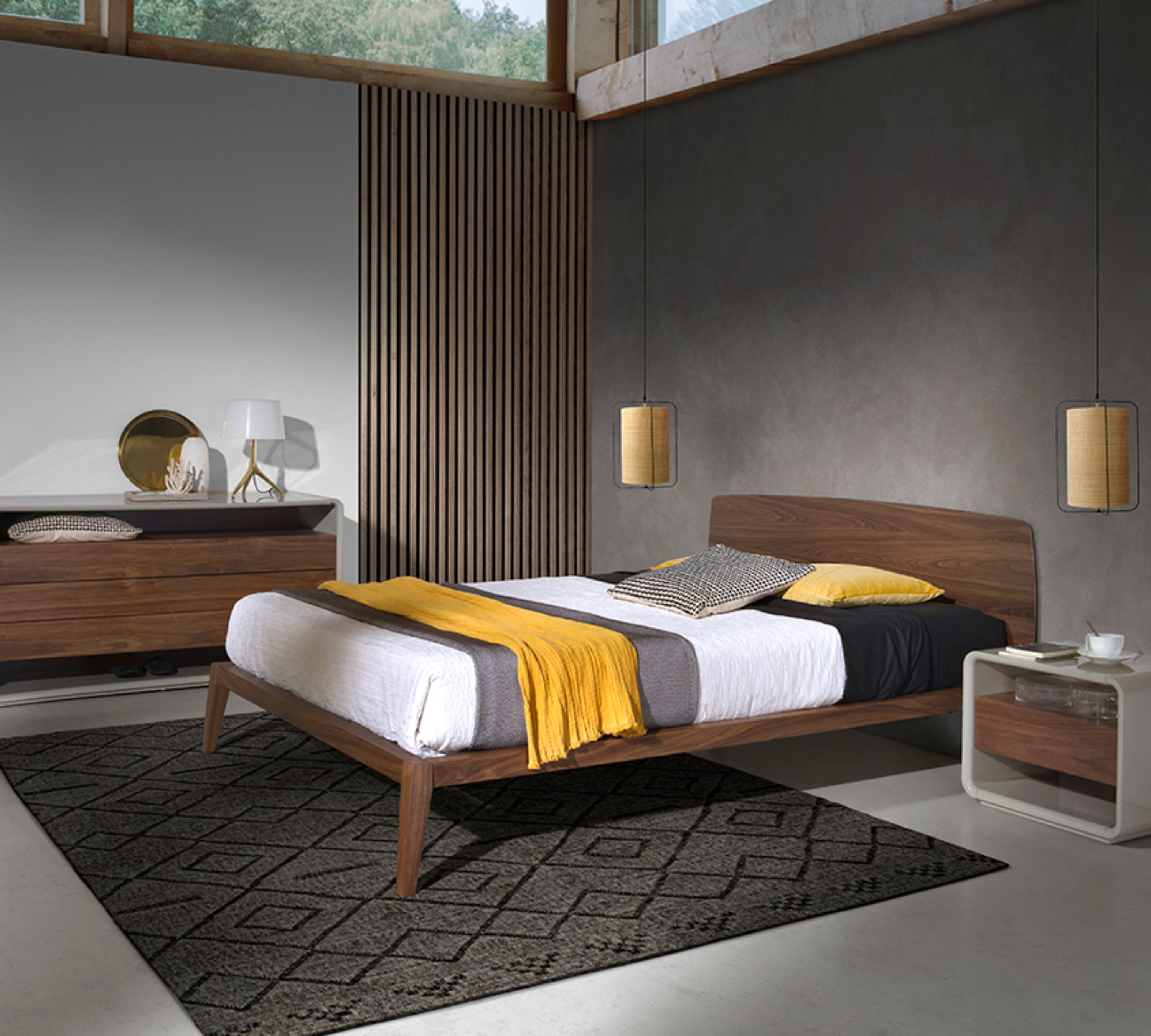 Bett Walnussholz Braun 