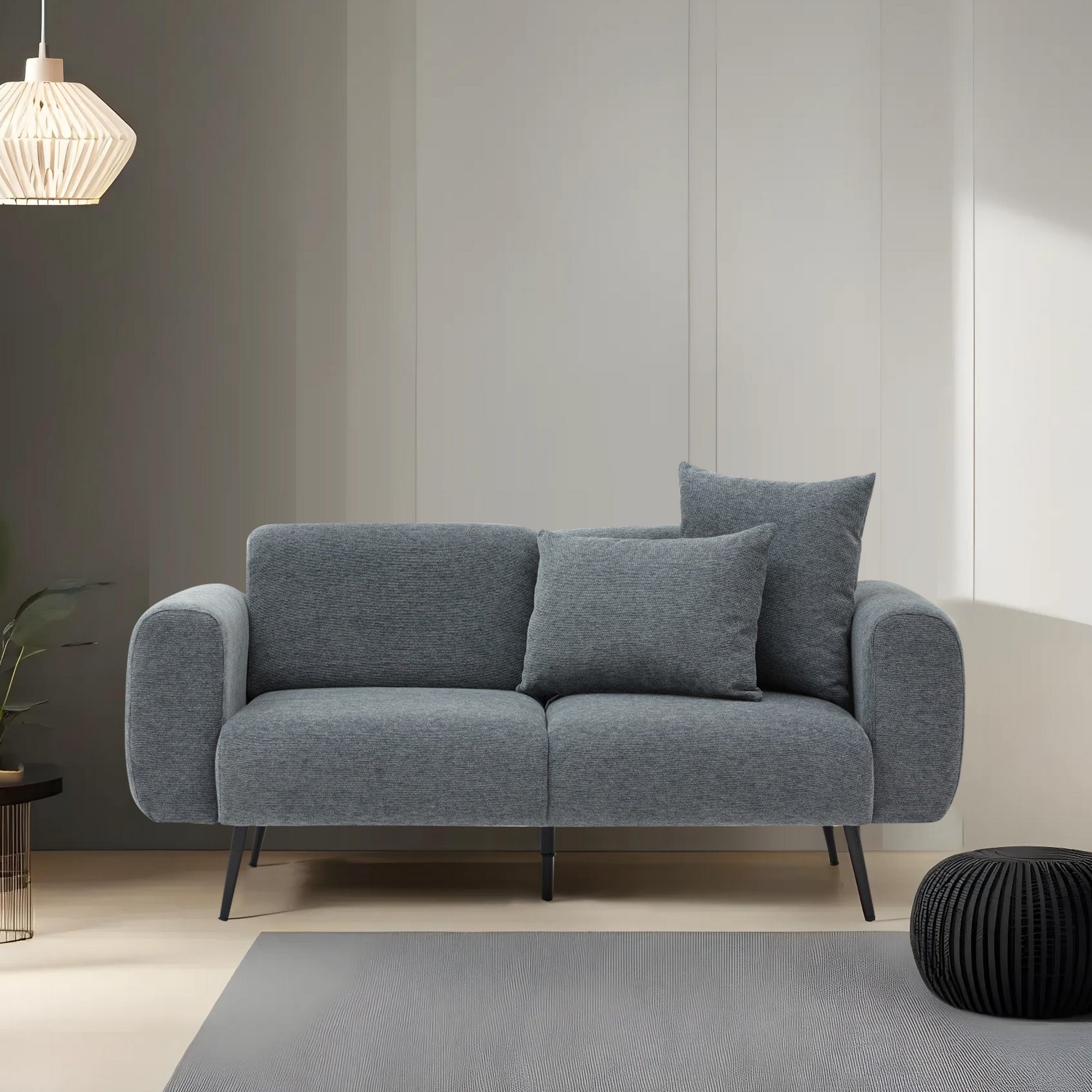 Side Sofa 2-Sitzer Anthrazit