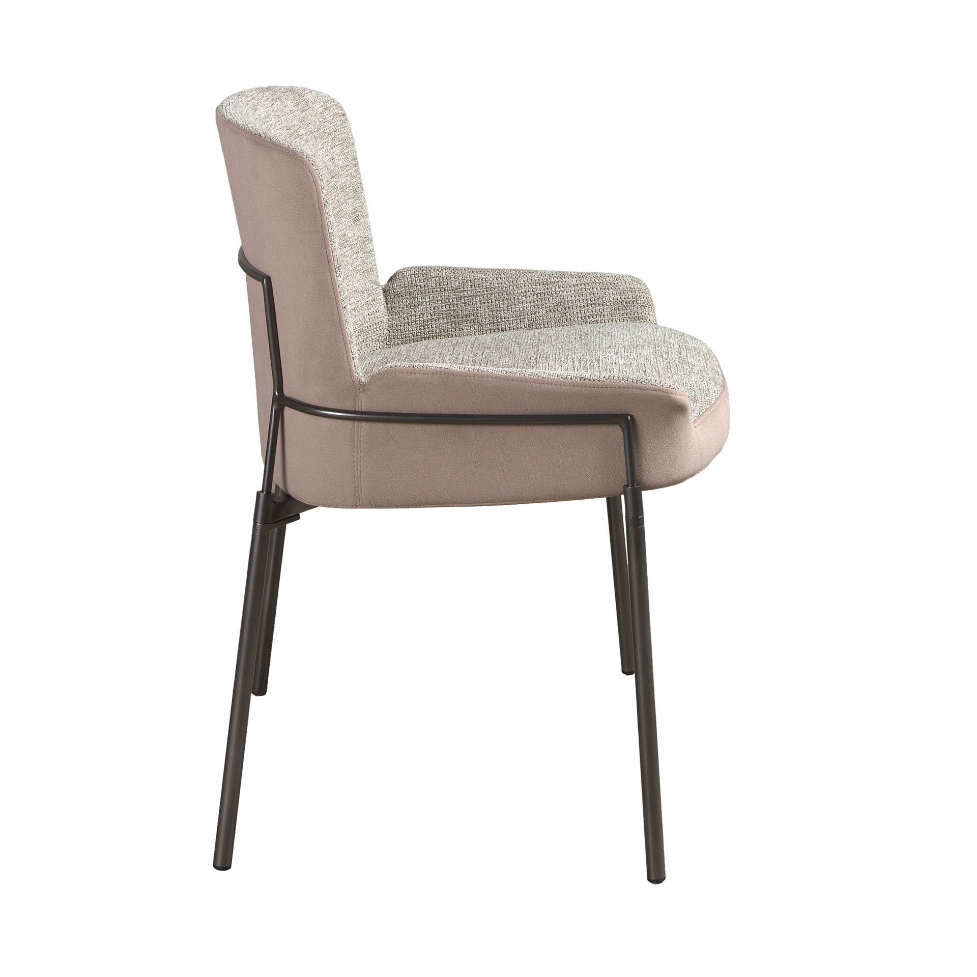 Esszimmerstuhl Leder Textil Grau