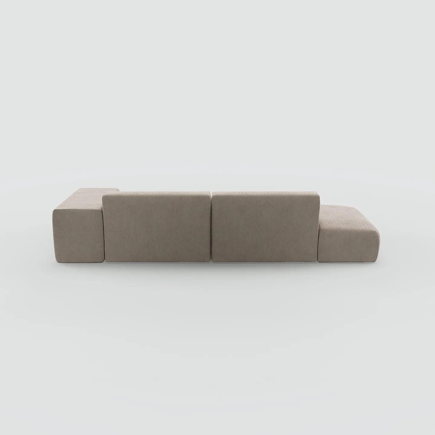 Pyllow Ecksofa Feiner Cord Trüffelbeige
