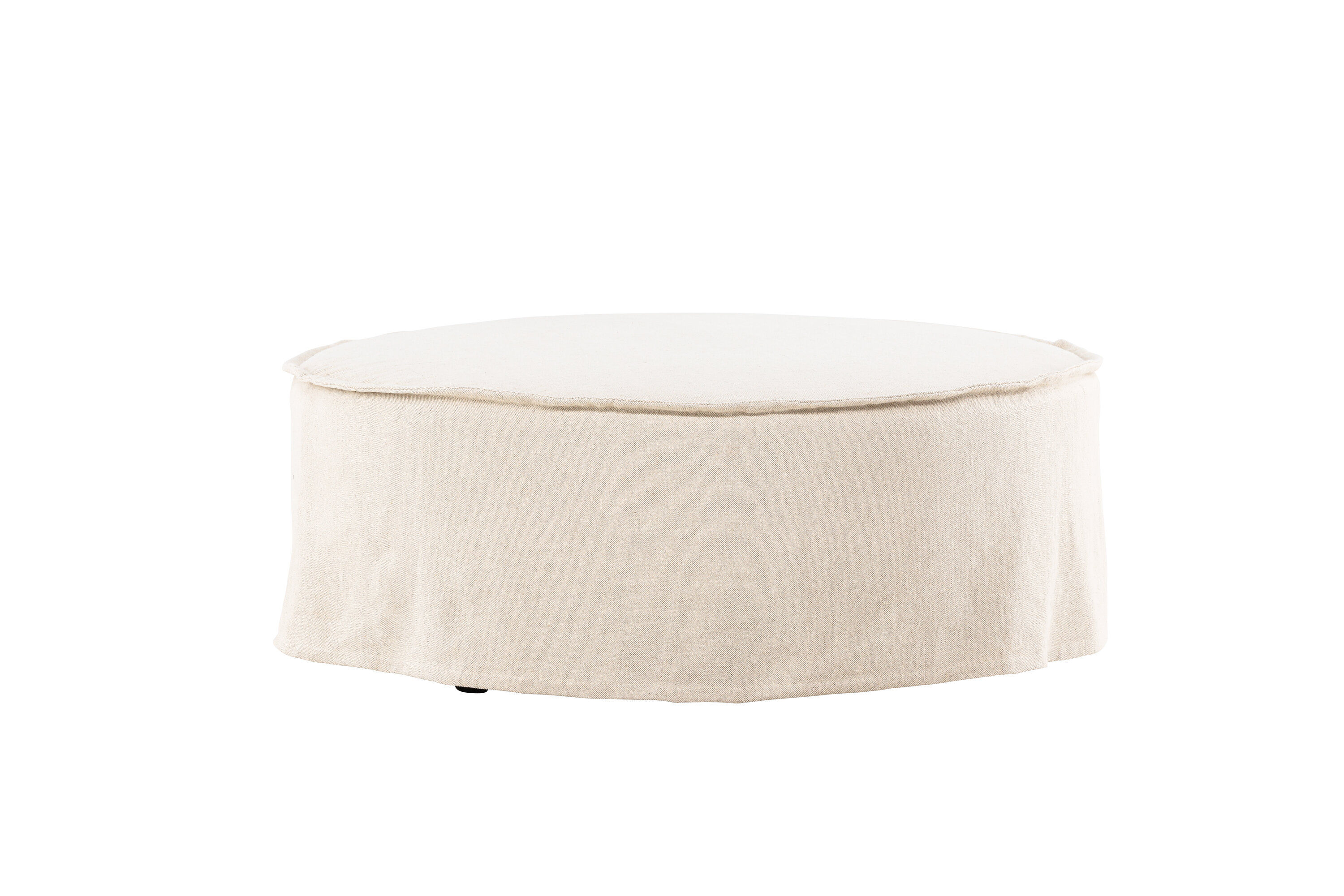 Vindö Ottoman Beige Leinen ⌀101cm