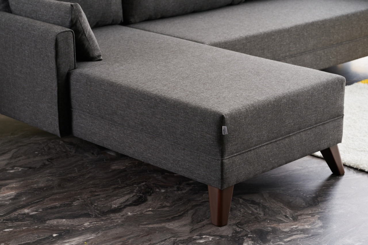 Bella Sofa Récamiere Links Anthrazit