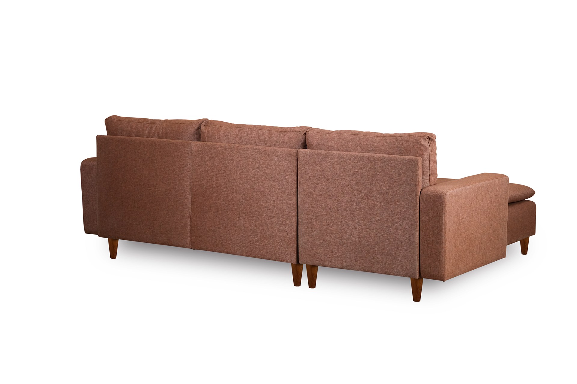 Long corner sofa, light brown
