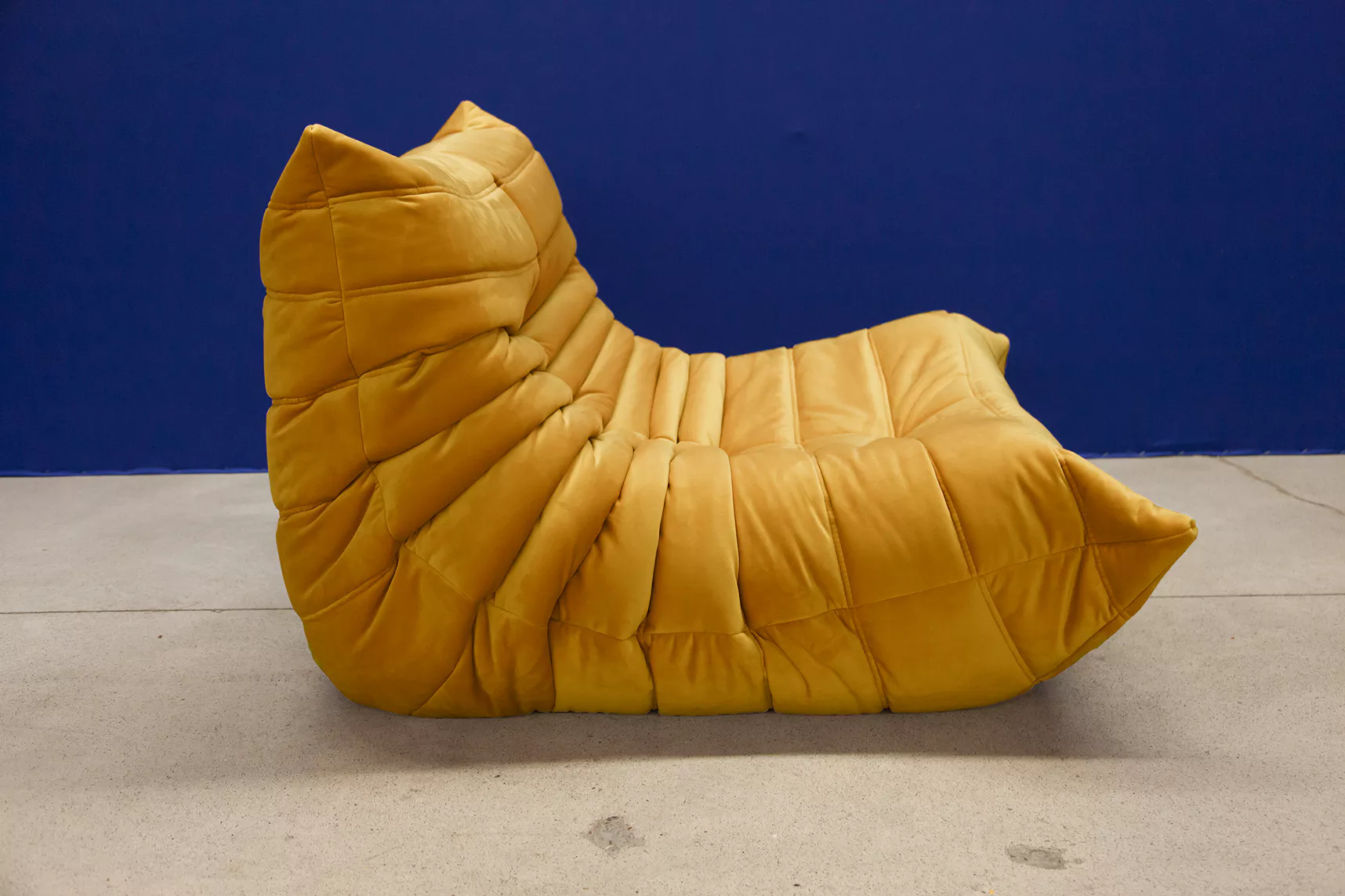 Togo armchair velvet mustard yellow