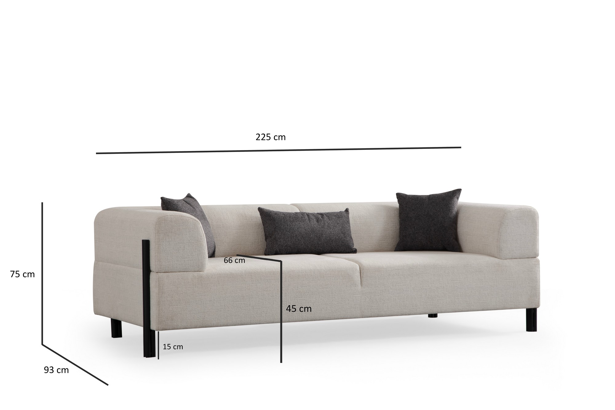 Gio 3-Sitzer Sofa Weiß