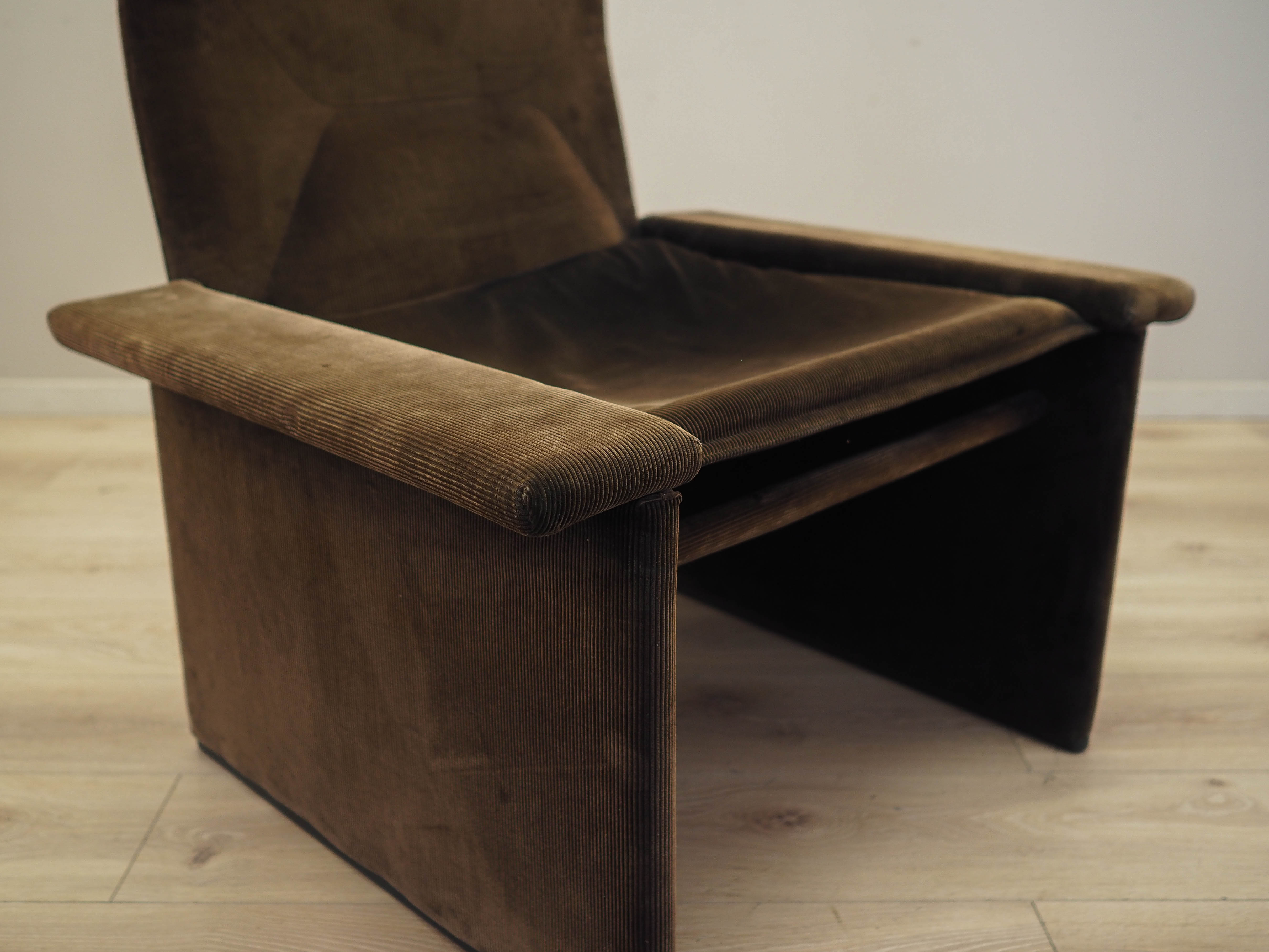 Sessel Cord Braun 1970er Jahre