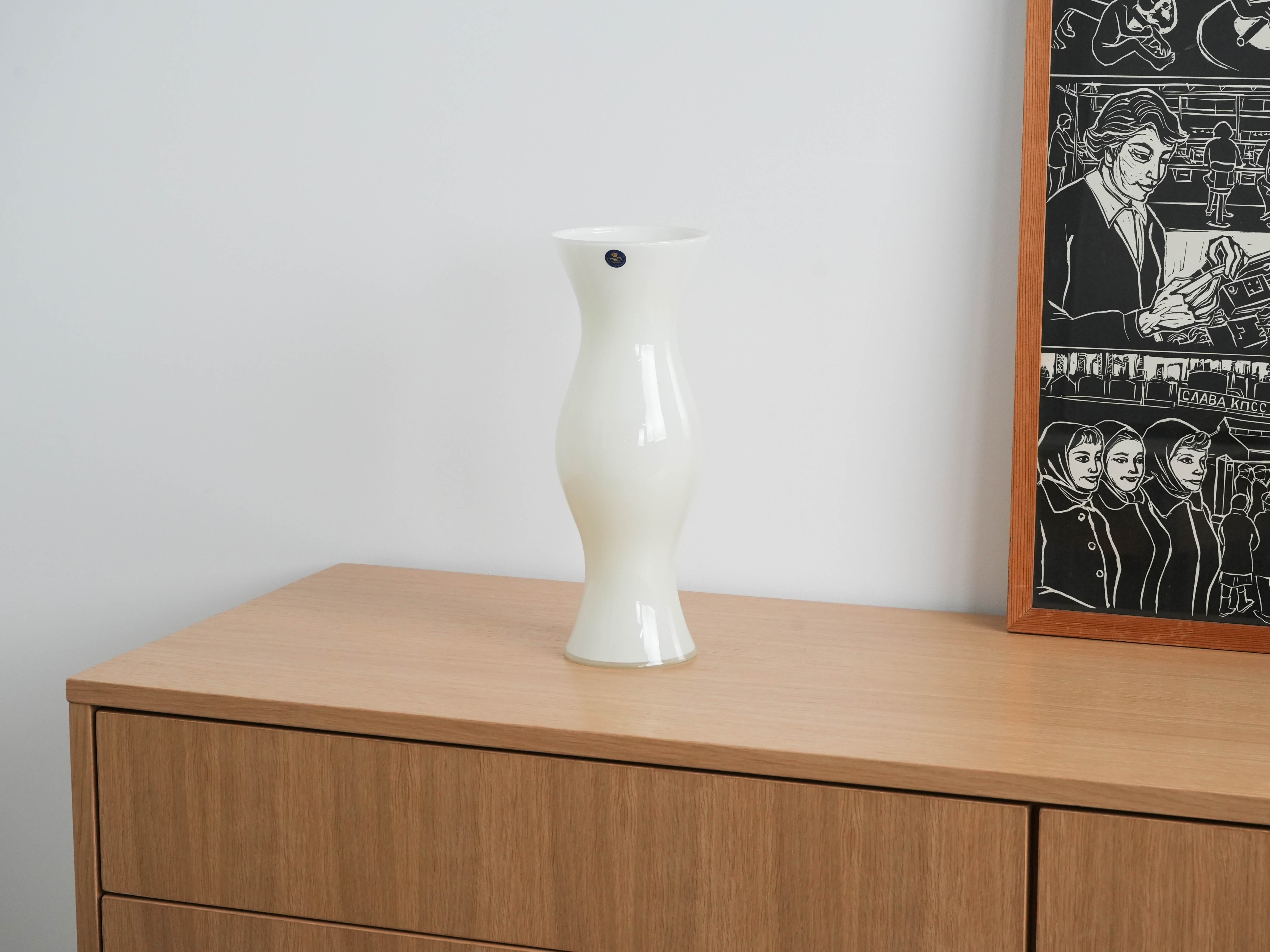 Glass vase White 1970s