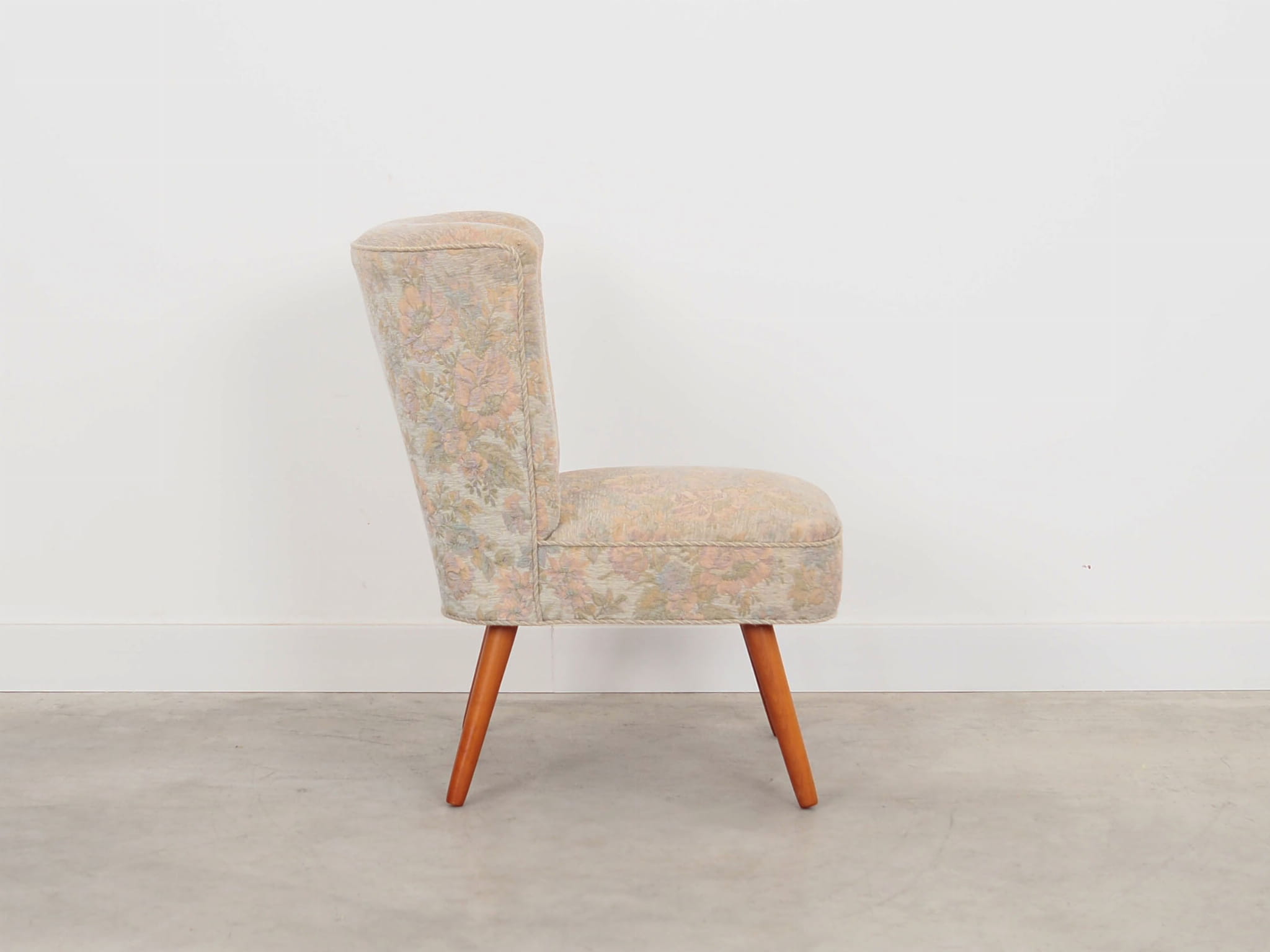 2x Vintage Armchairs Beech wood Textile Beige 1970s