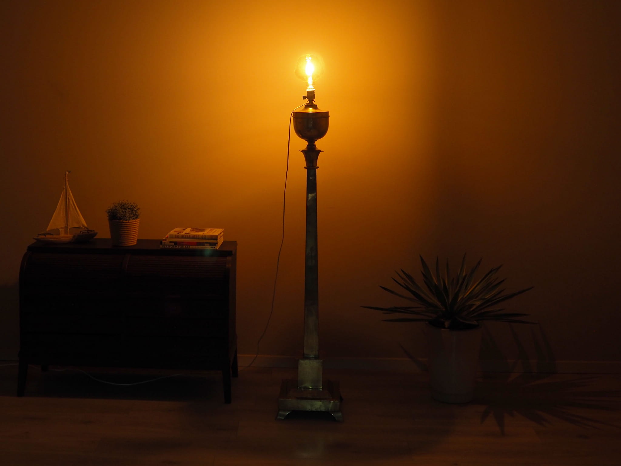 Stehlampe Messing Gold 1960er Jahre