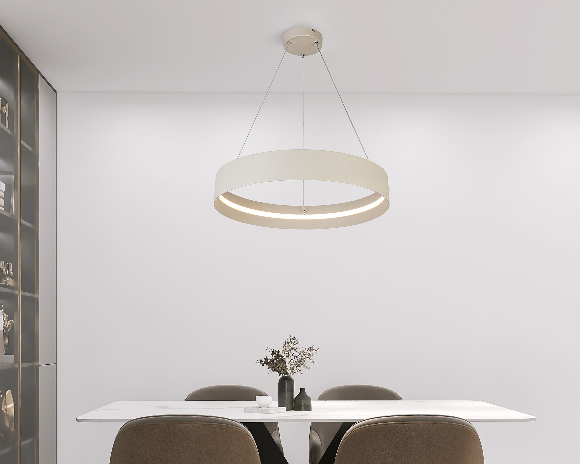 Teresa LED-Pendelleuchte Eisen Beige