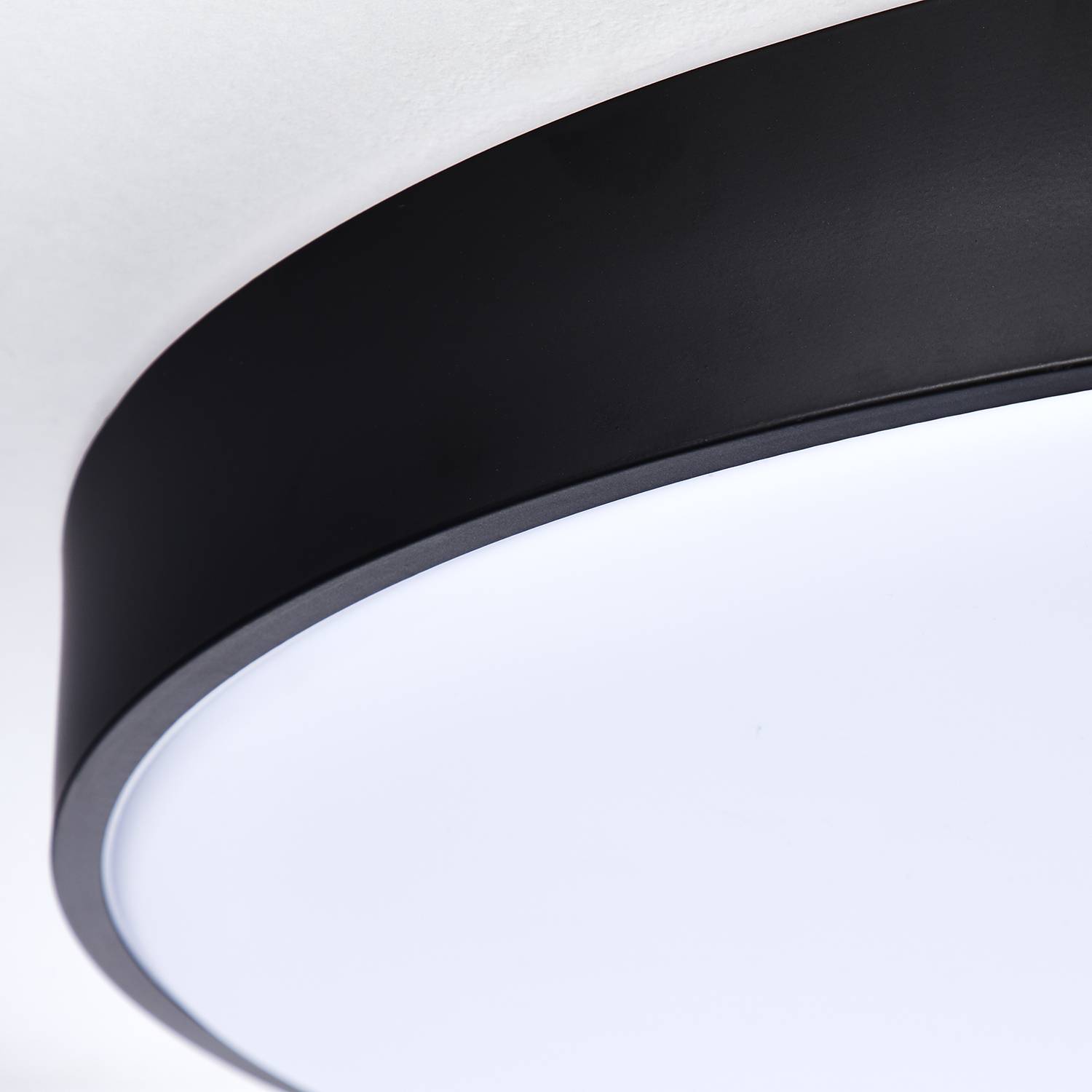 Slimline LED-Deckenleuchte Eisen Kunststoff Schwarz
