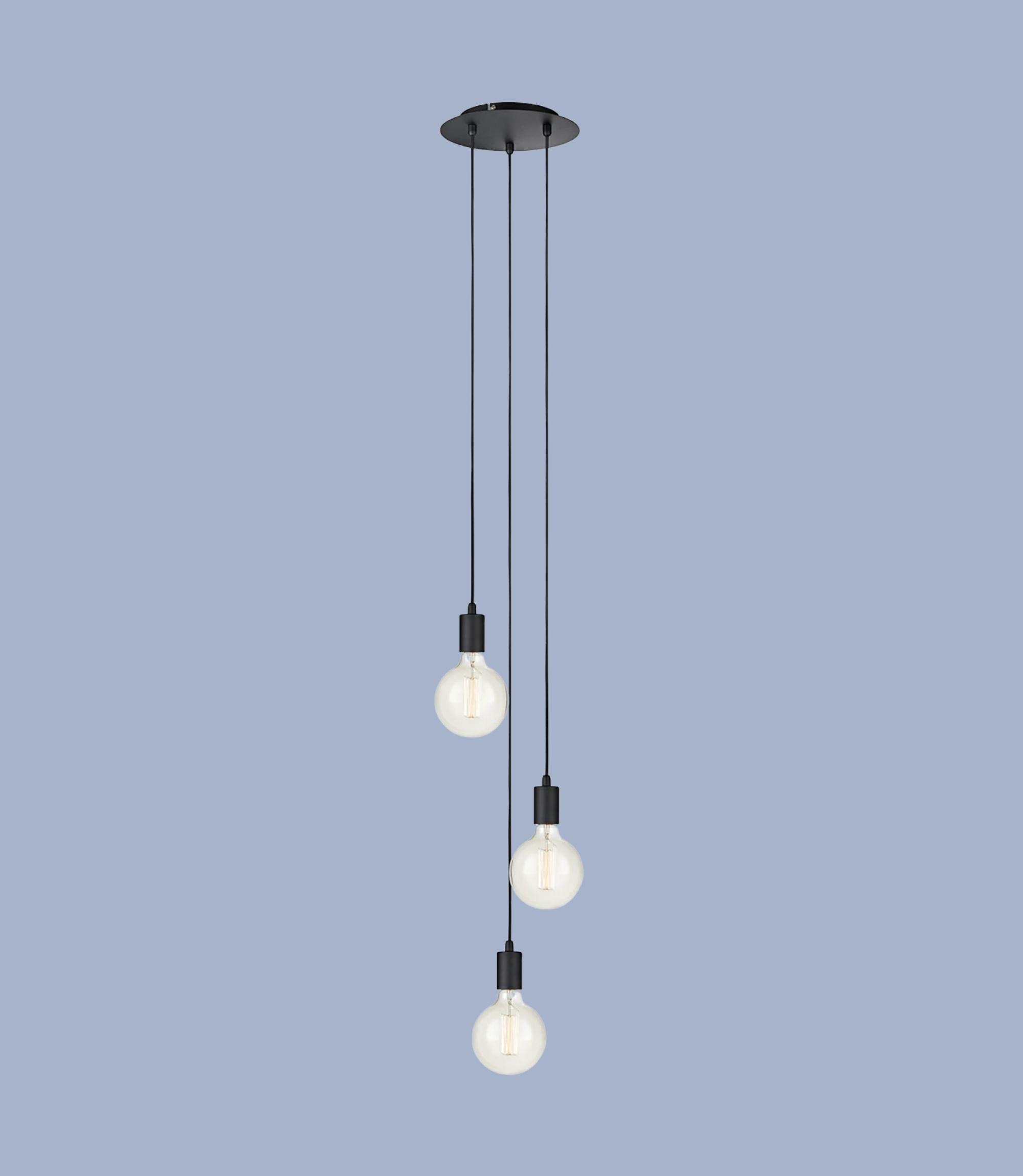 Pendant lamp 3-light Black