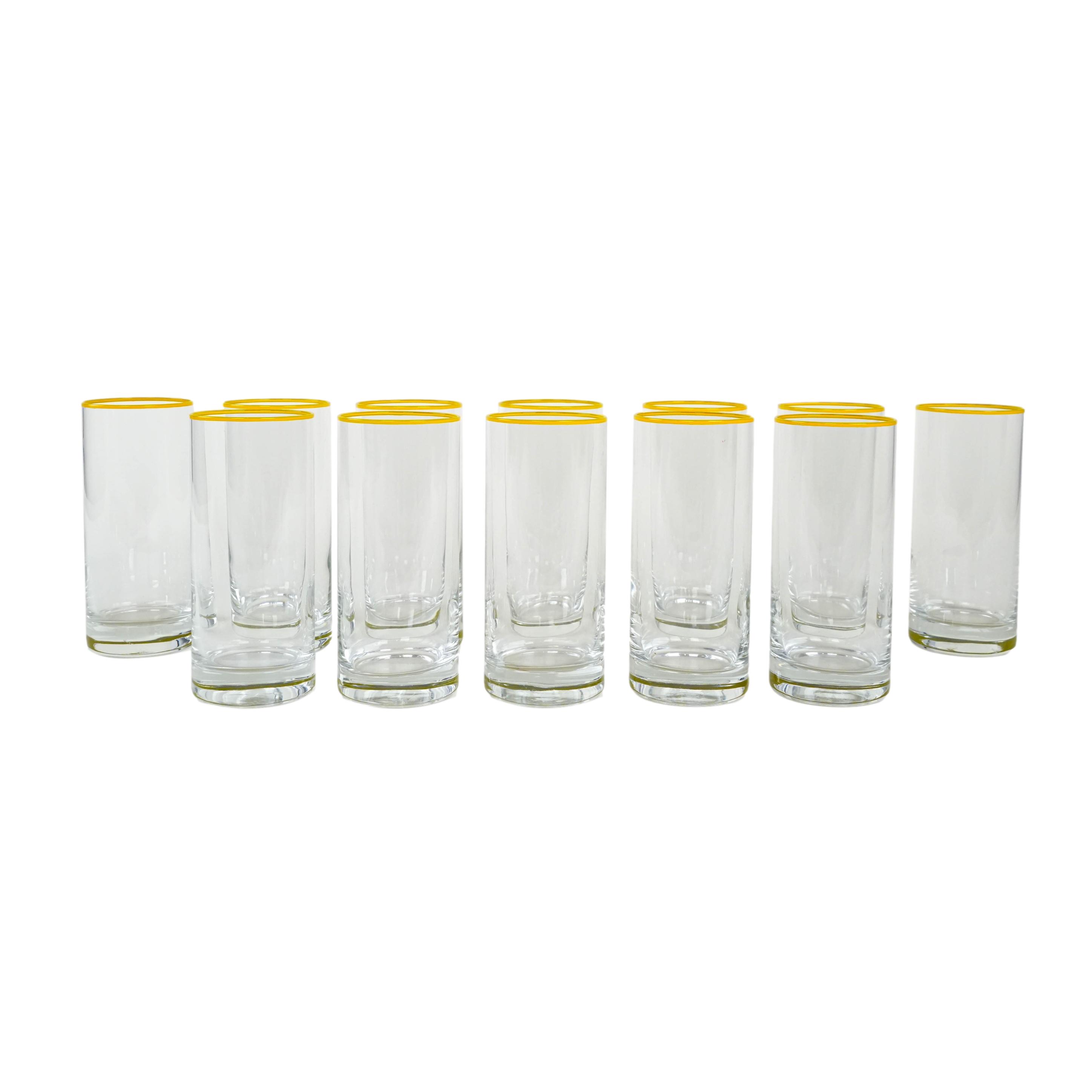 Highball Glasses Set Transparent 1970s
