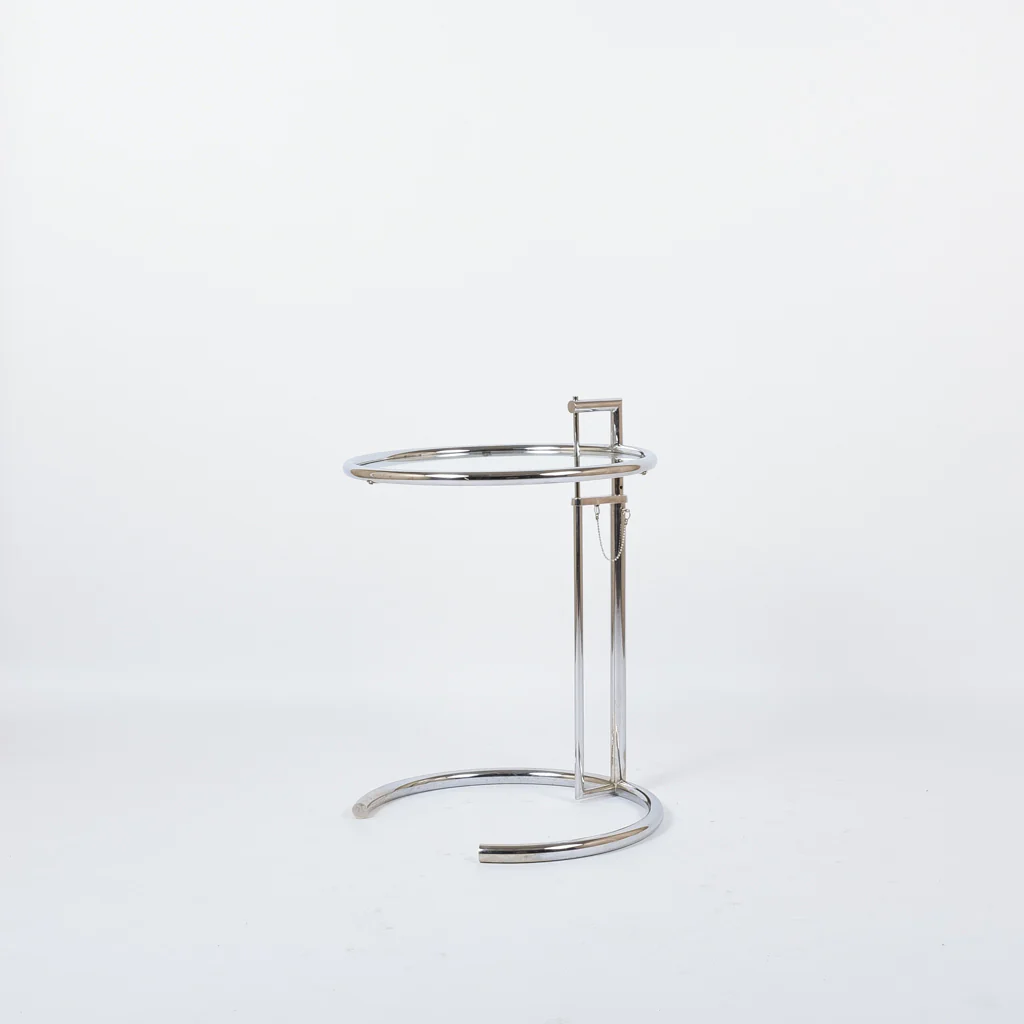 Eileen Gray Adjustable Table E1027 Metall Glas Silber