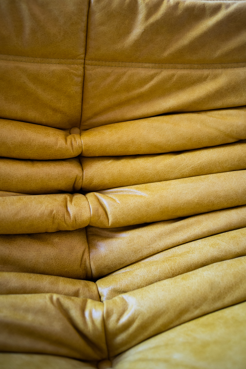 Togo Lounge Set 5-piece Pull-Up Leather Yellow