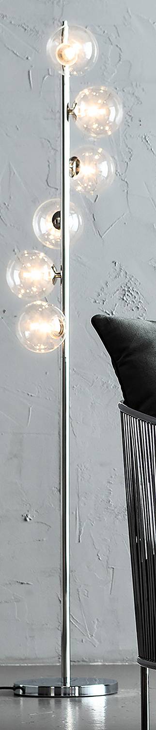 6-Flammig Stehleuchte Scala Balls Stahl Glas Silber