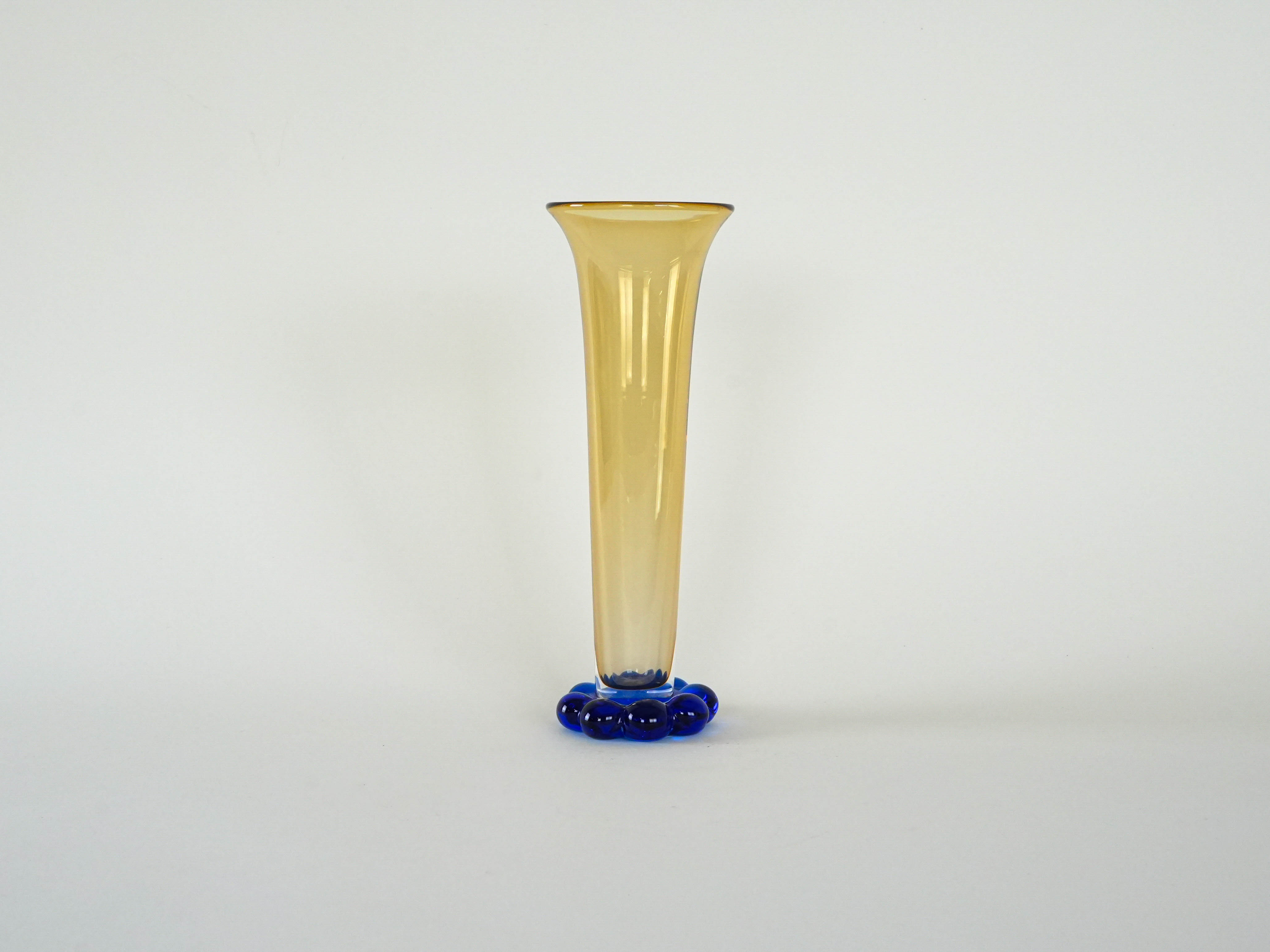 Glass vase Amber Cobalt blue
