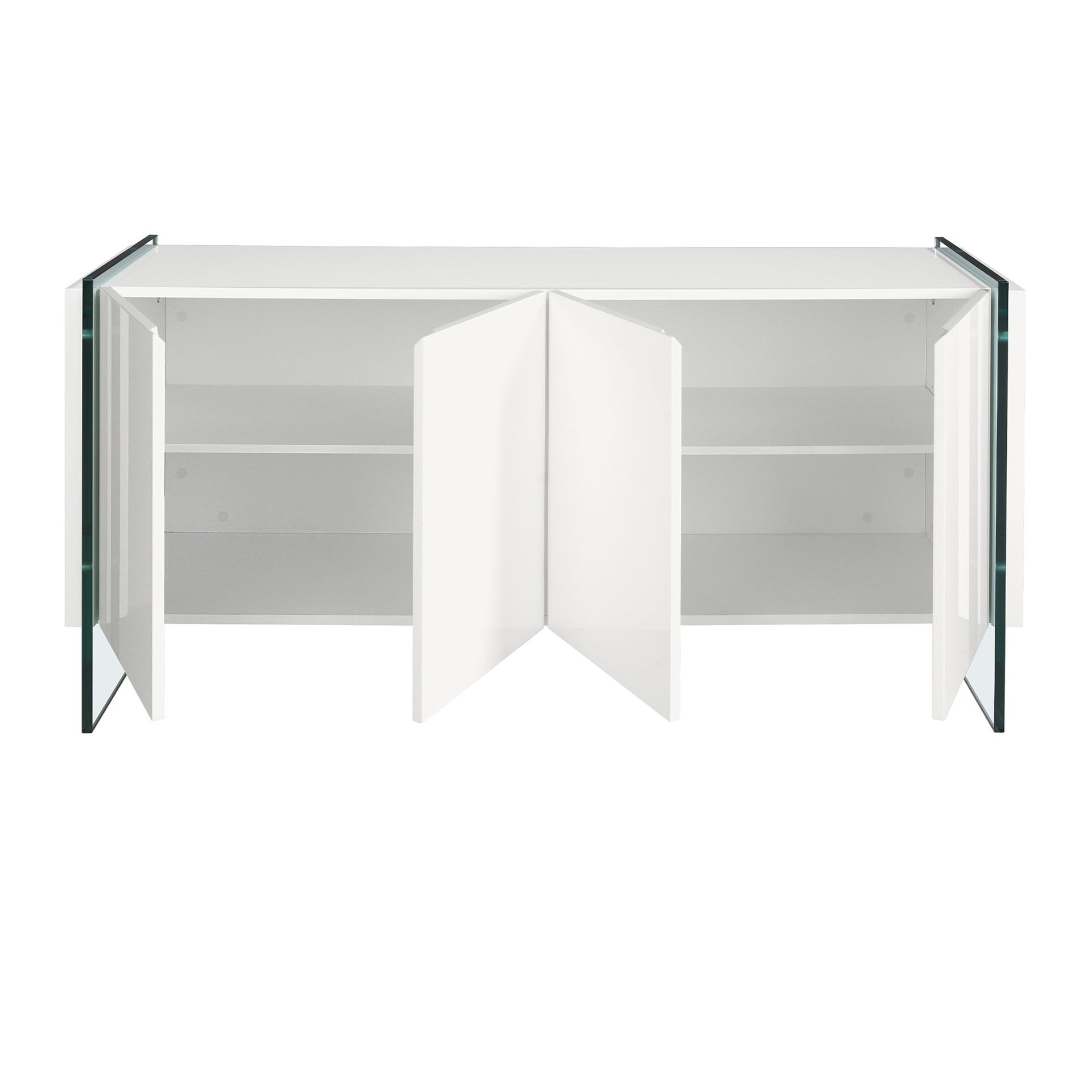 3058 Sideboard Glas Weiß