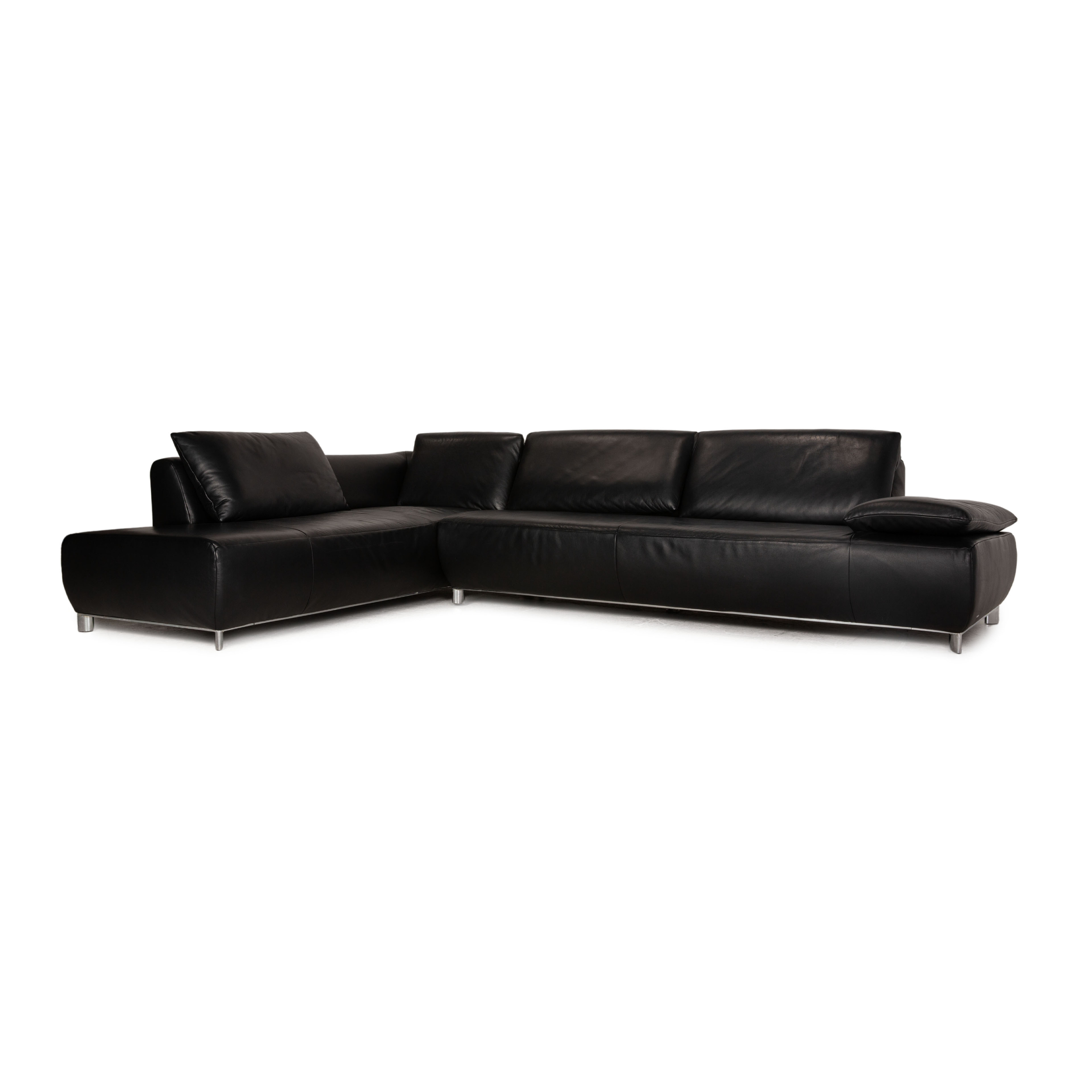 Volare Ecksofa Leder Schwarz