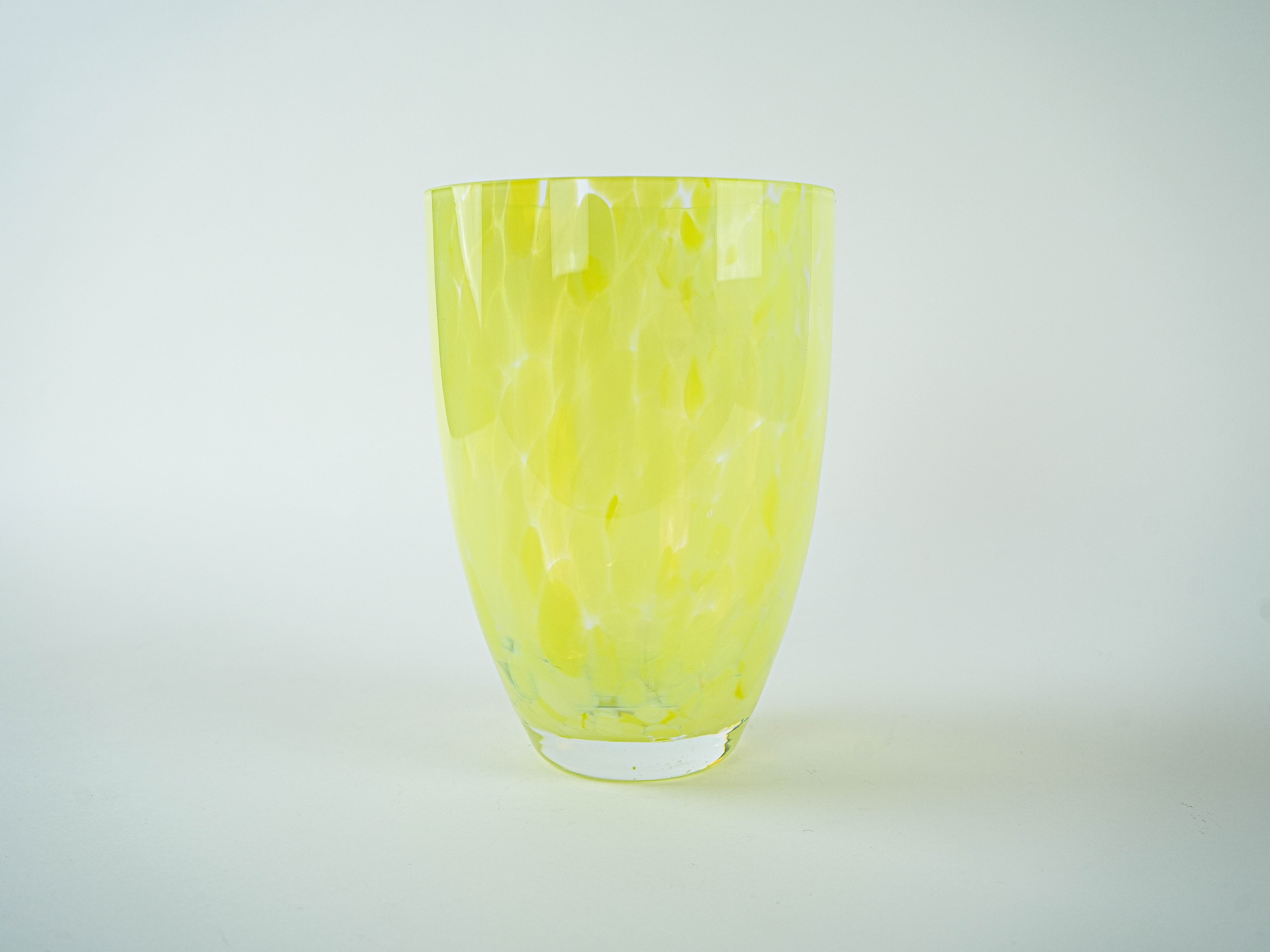 Glass Vase Lemon Yellow 1970s