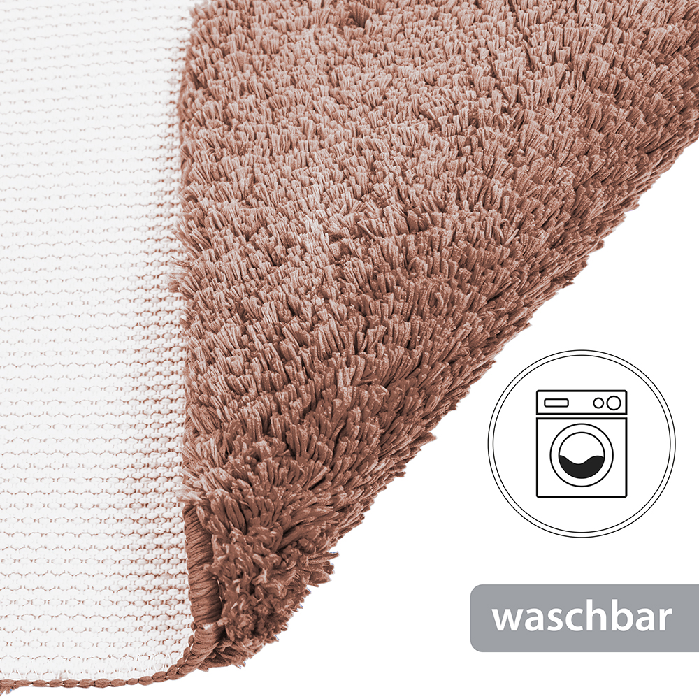 2x Badematten-Set Microfaser Braun