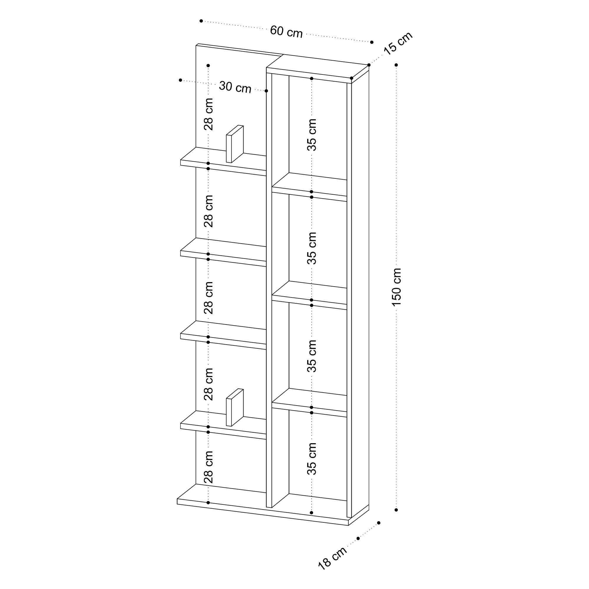 Lily Bookshelf Wood Veneer