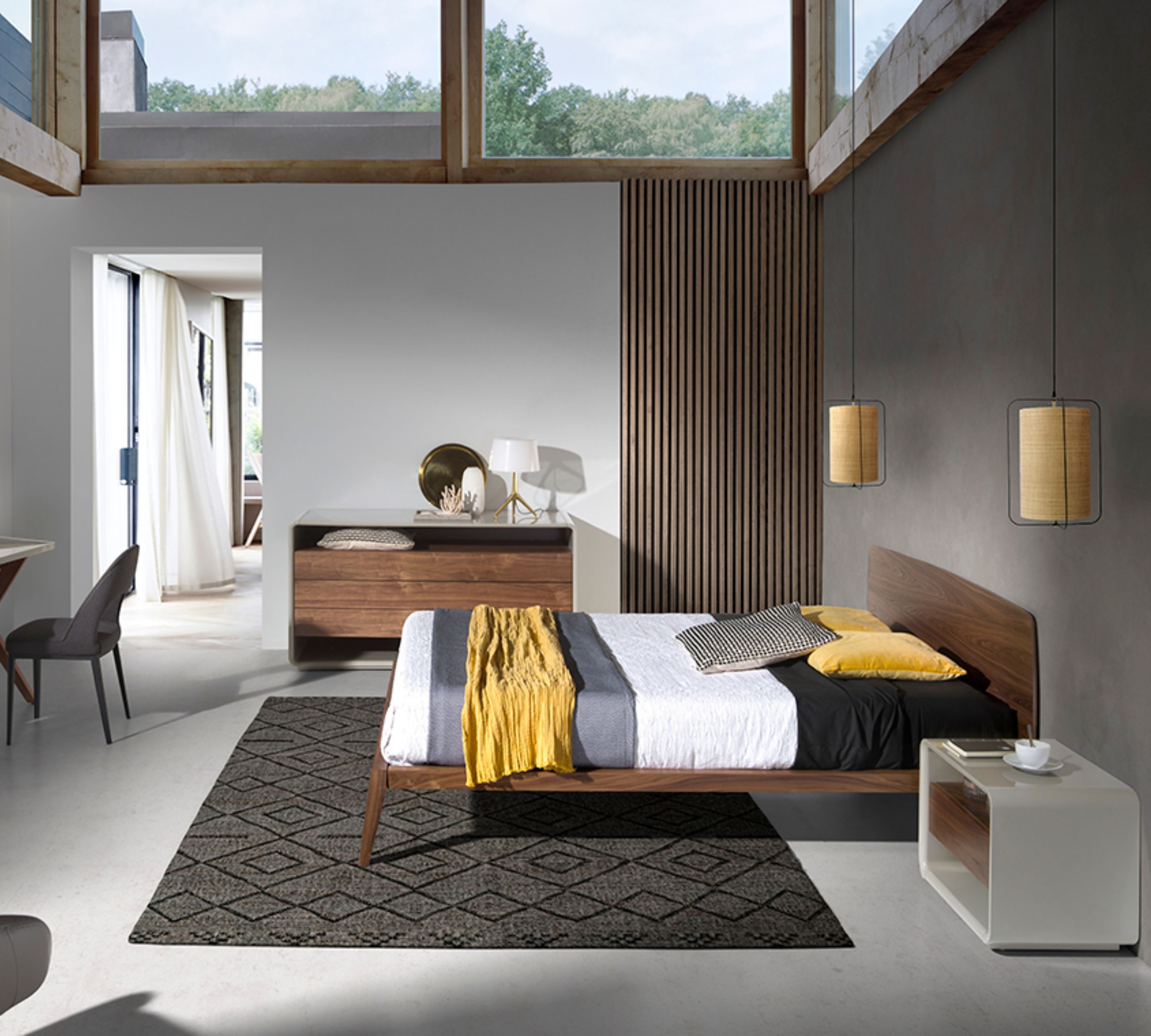 Bett Walnussholz Braun 
