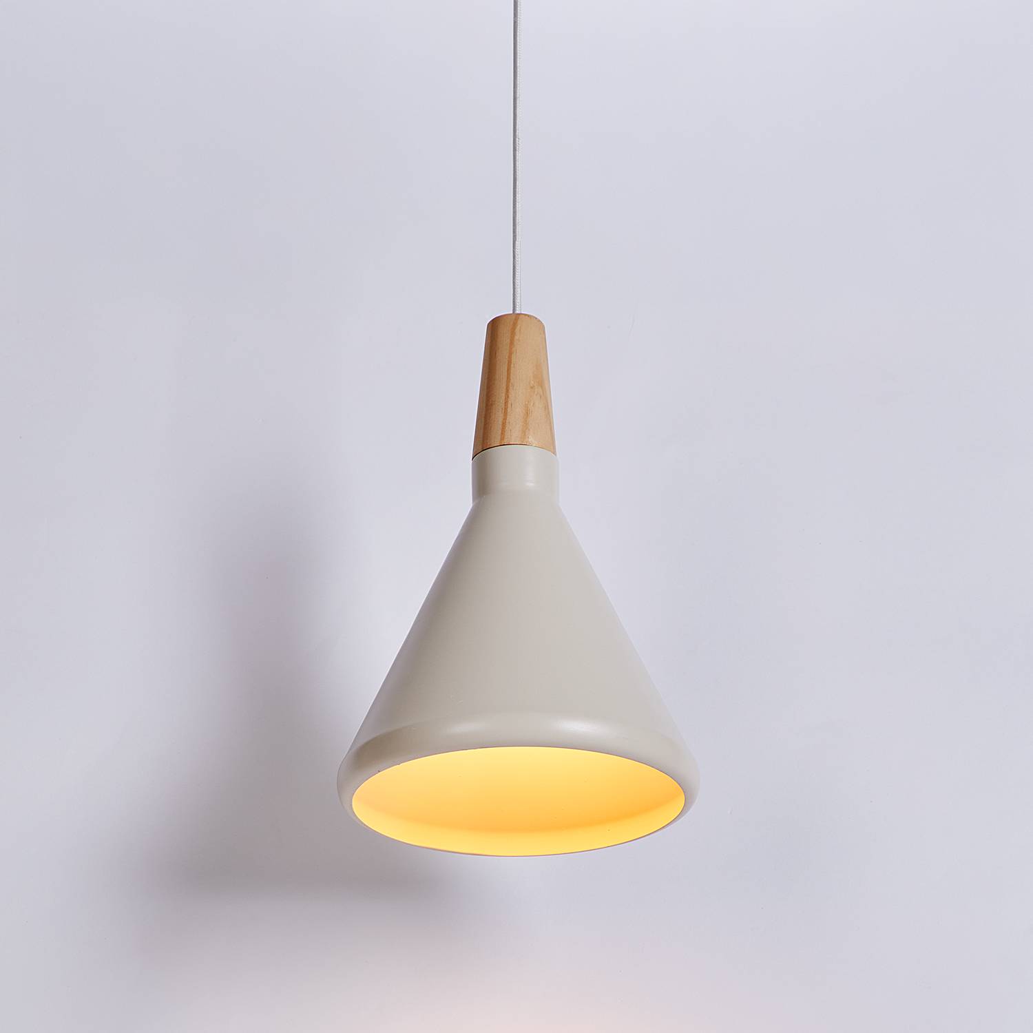 Pendant light SCANDICE 1-Light Iron Pine wood