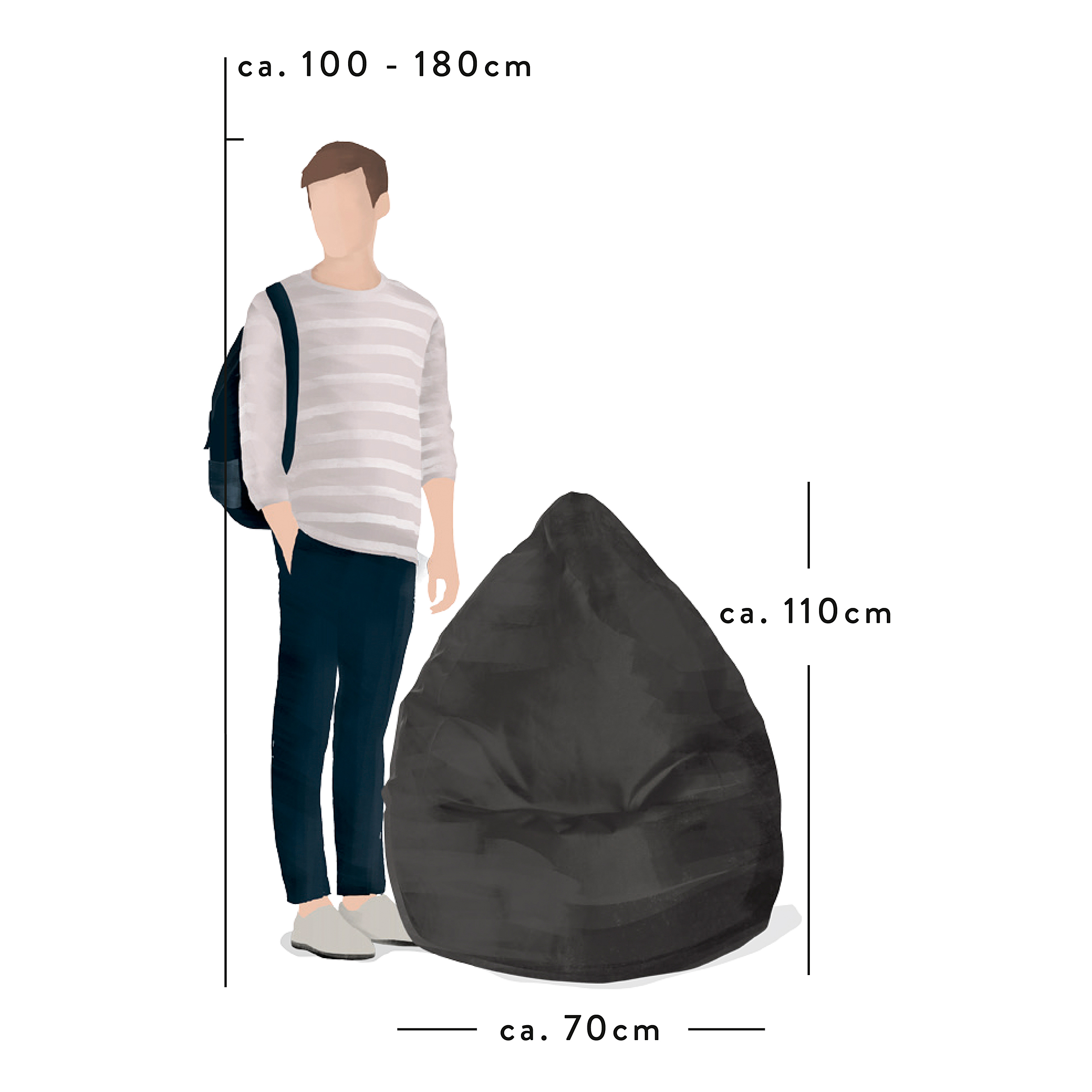 COMODO Sitzsack Altrosa