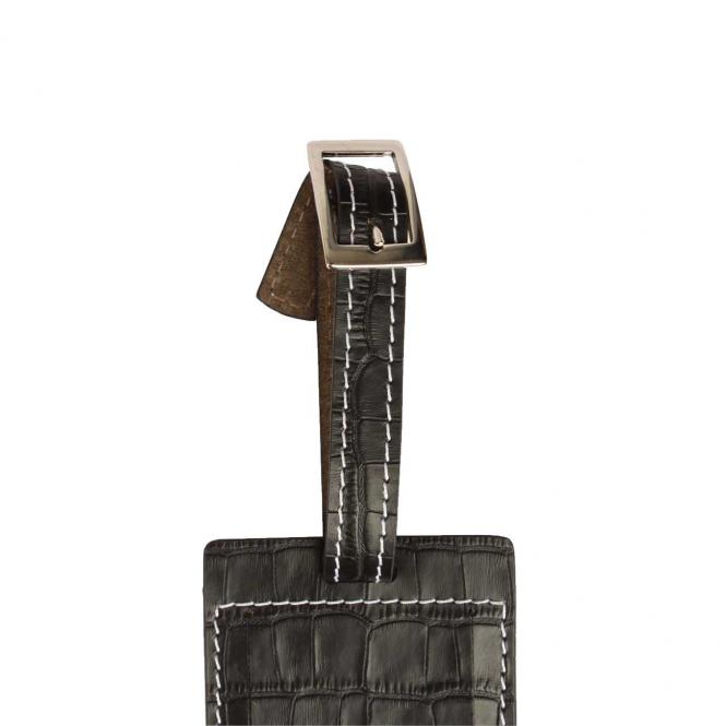 Suitcase tag Leather Black