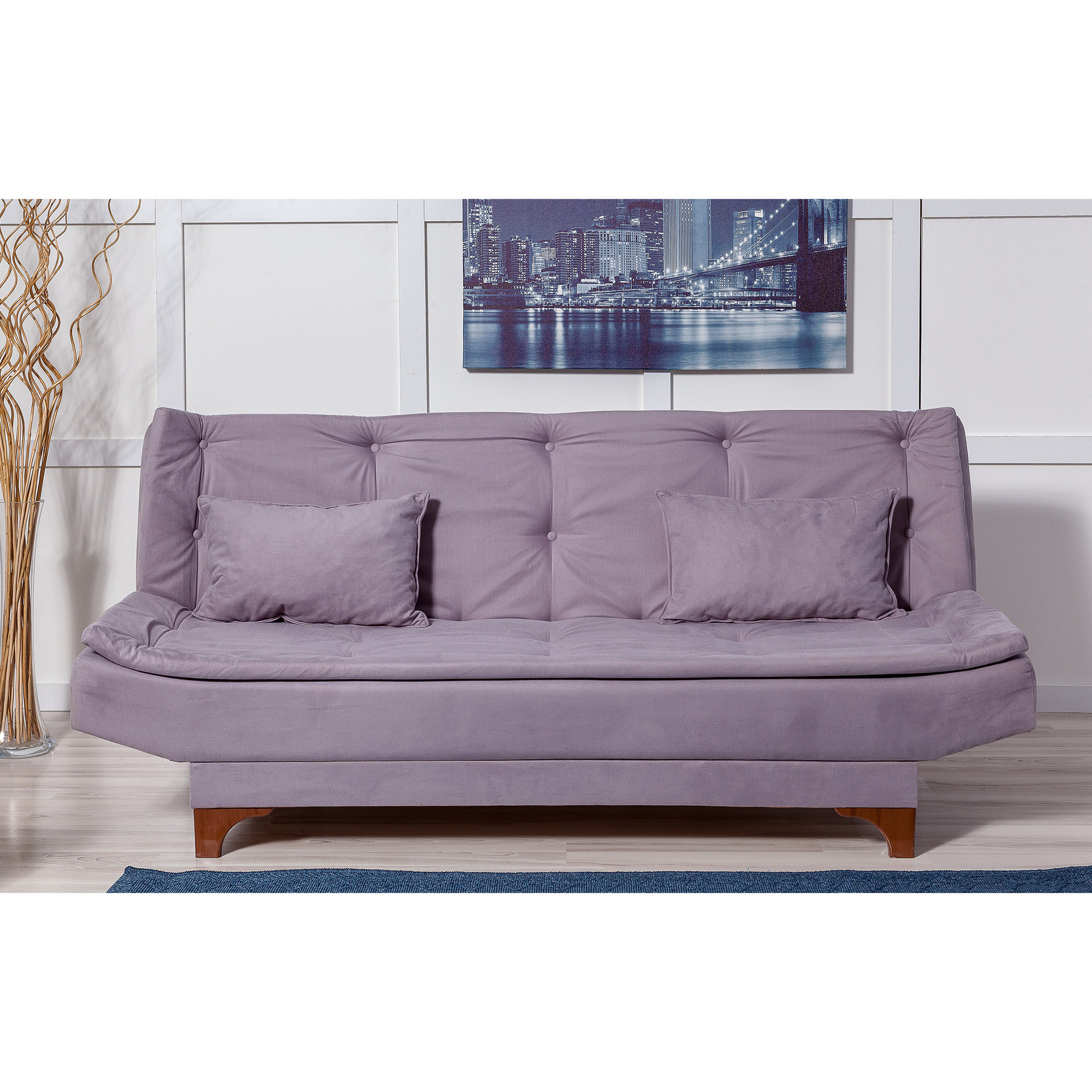 Kelebek Schlafsofa Set Holz Grau