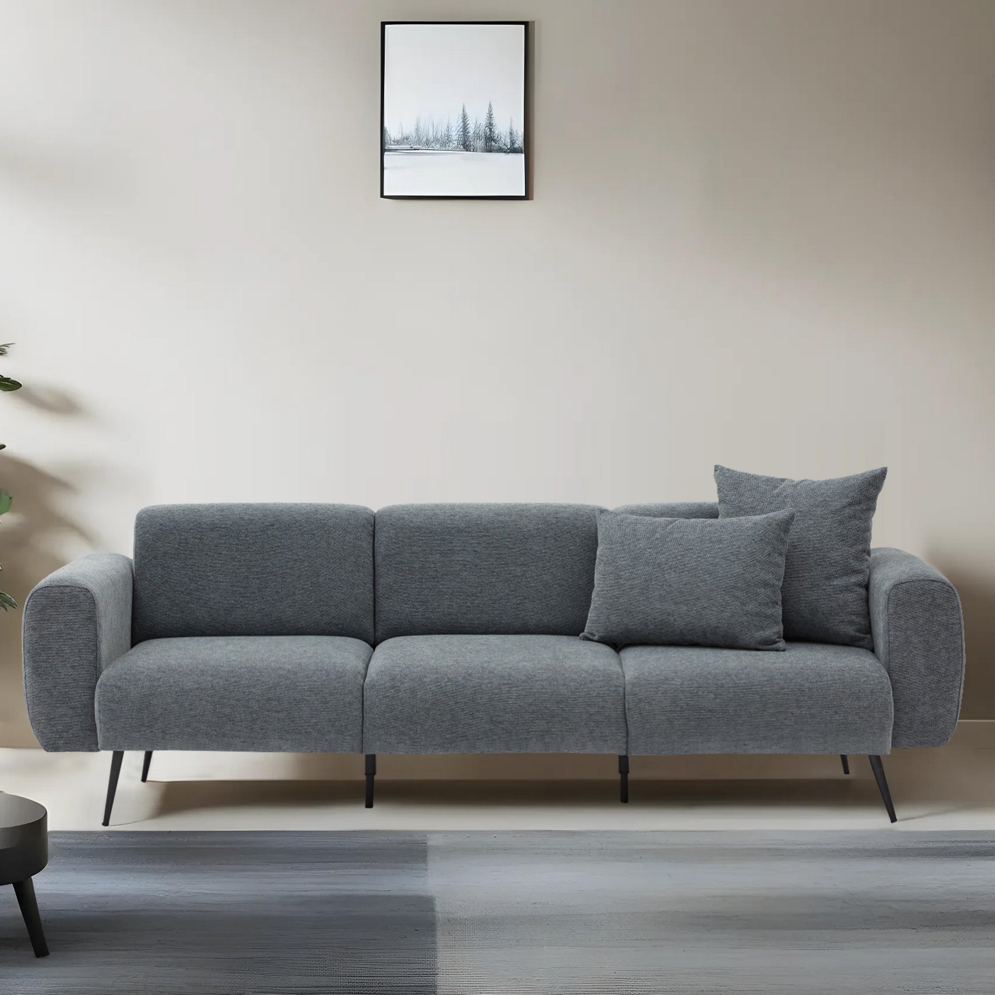 Side Sofa 3-Sitzer Anthrazit