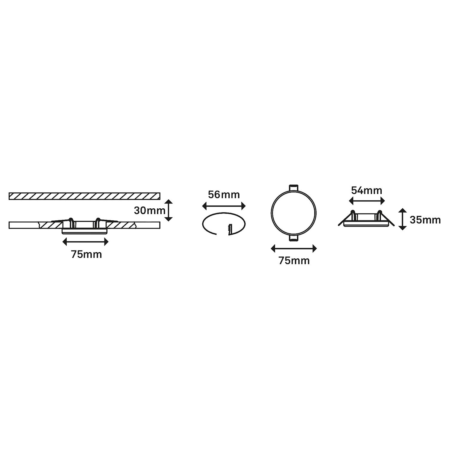 LED recessed luminaire Plat I White Ø 10cm
