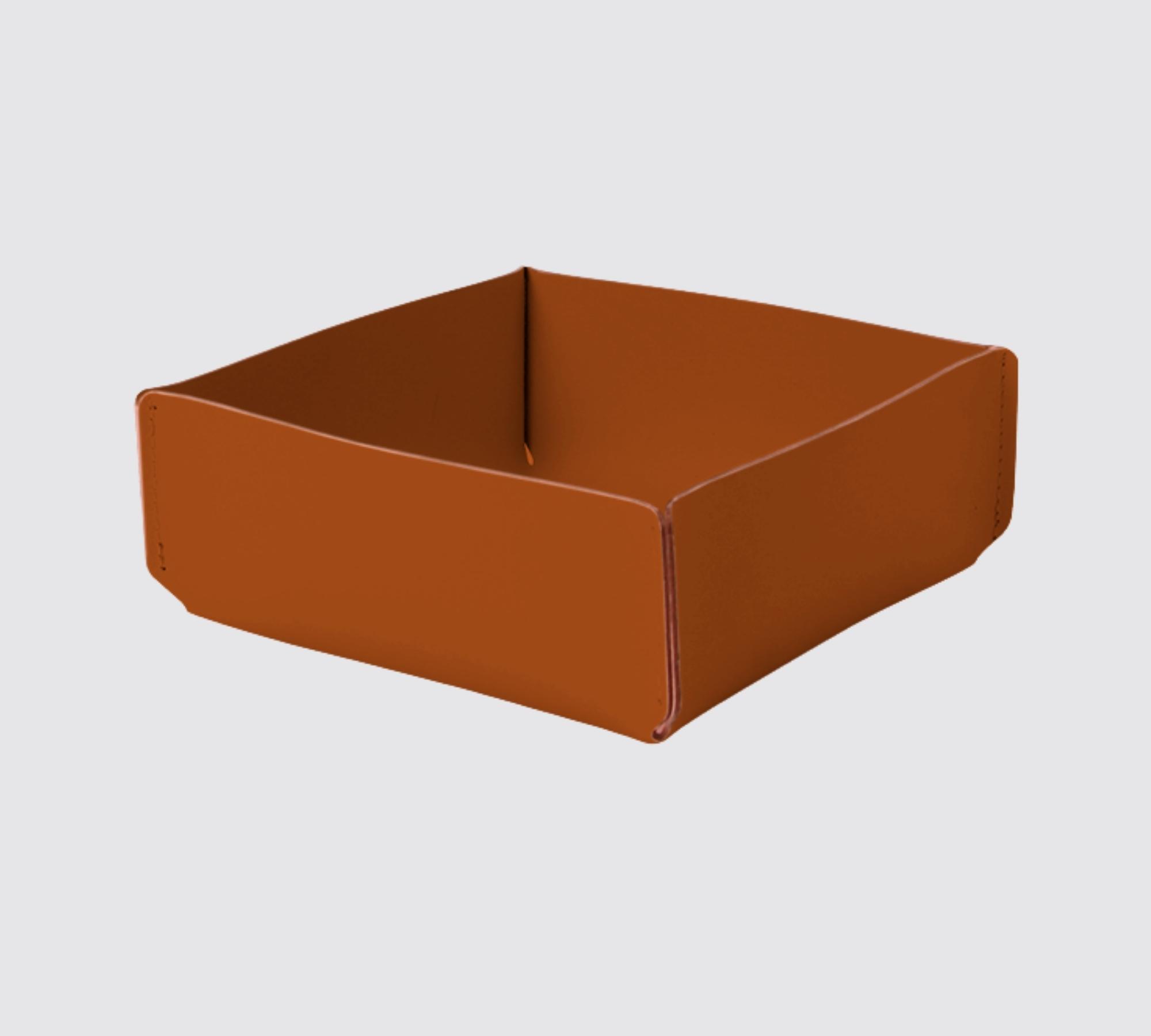 Korb S 100% Recyceltes Leder Braun