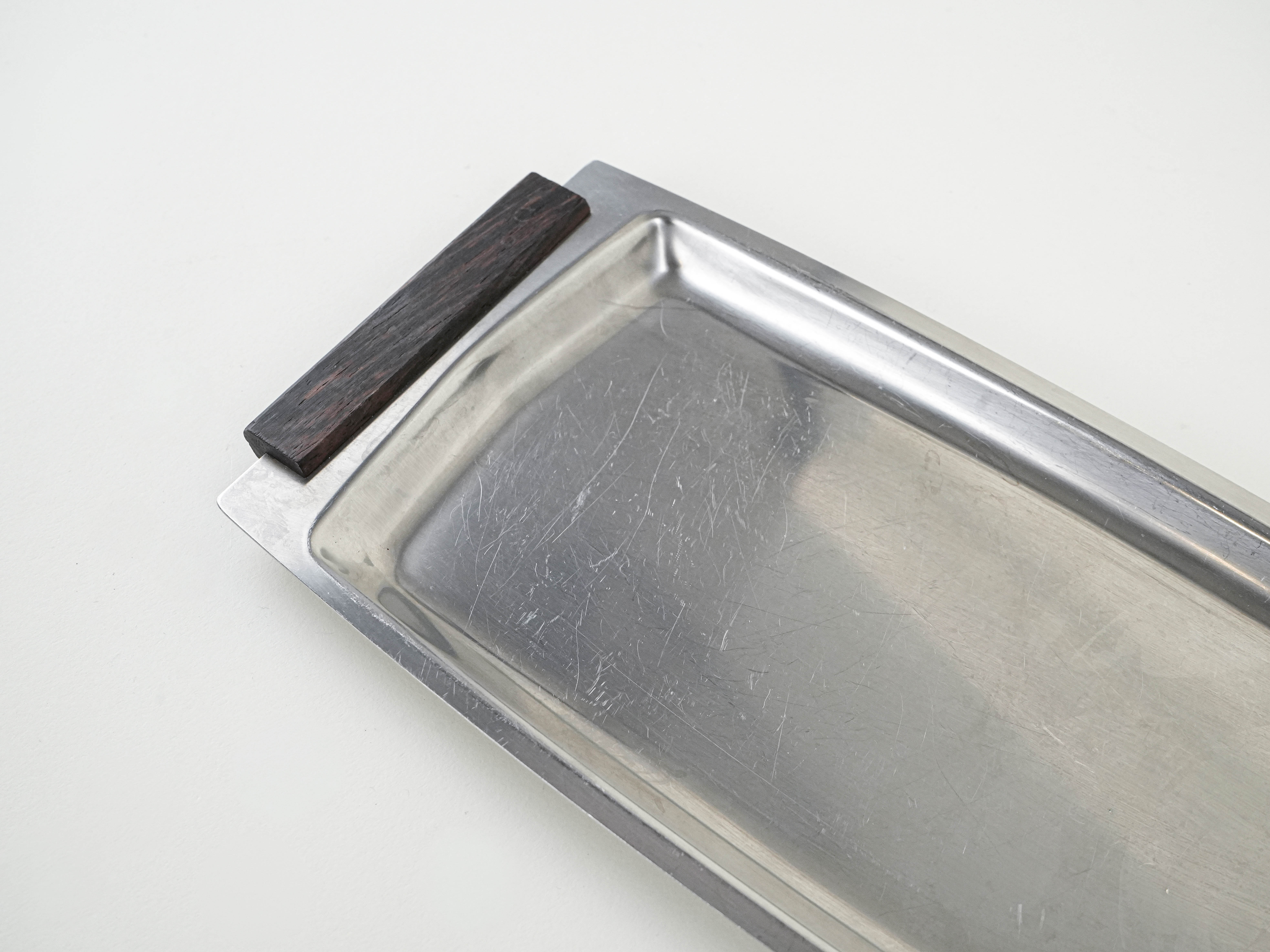 Edelstahtablett 1970er Jahre