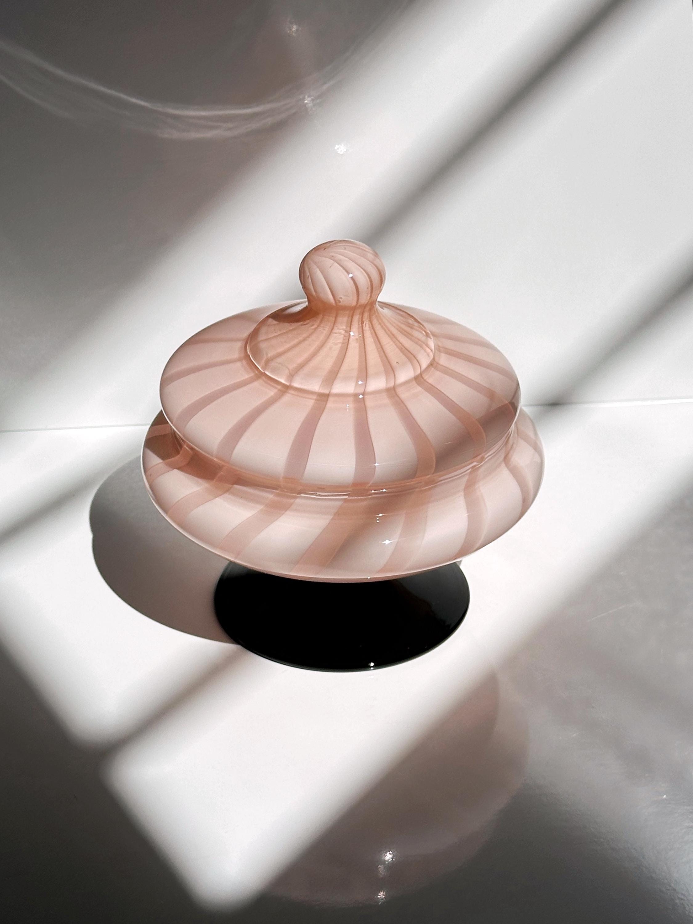 Vintage lidded jar milk glass 1950s