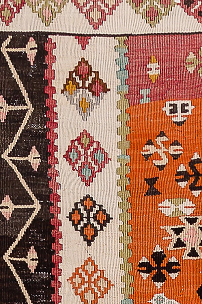 Vintage Kilim Teppich Wolle Mehrfarbig
