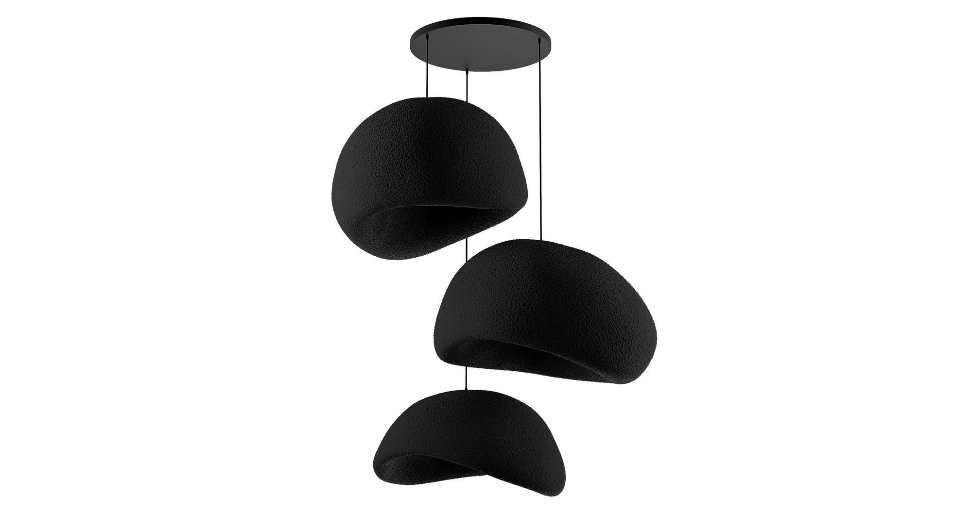 3-Flammig Wabi Sabi Kanso Beams Pendelleuchte Schwarz