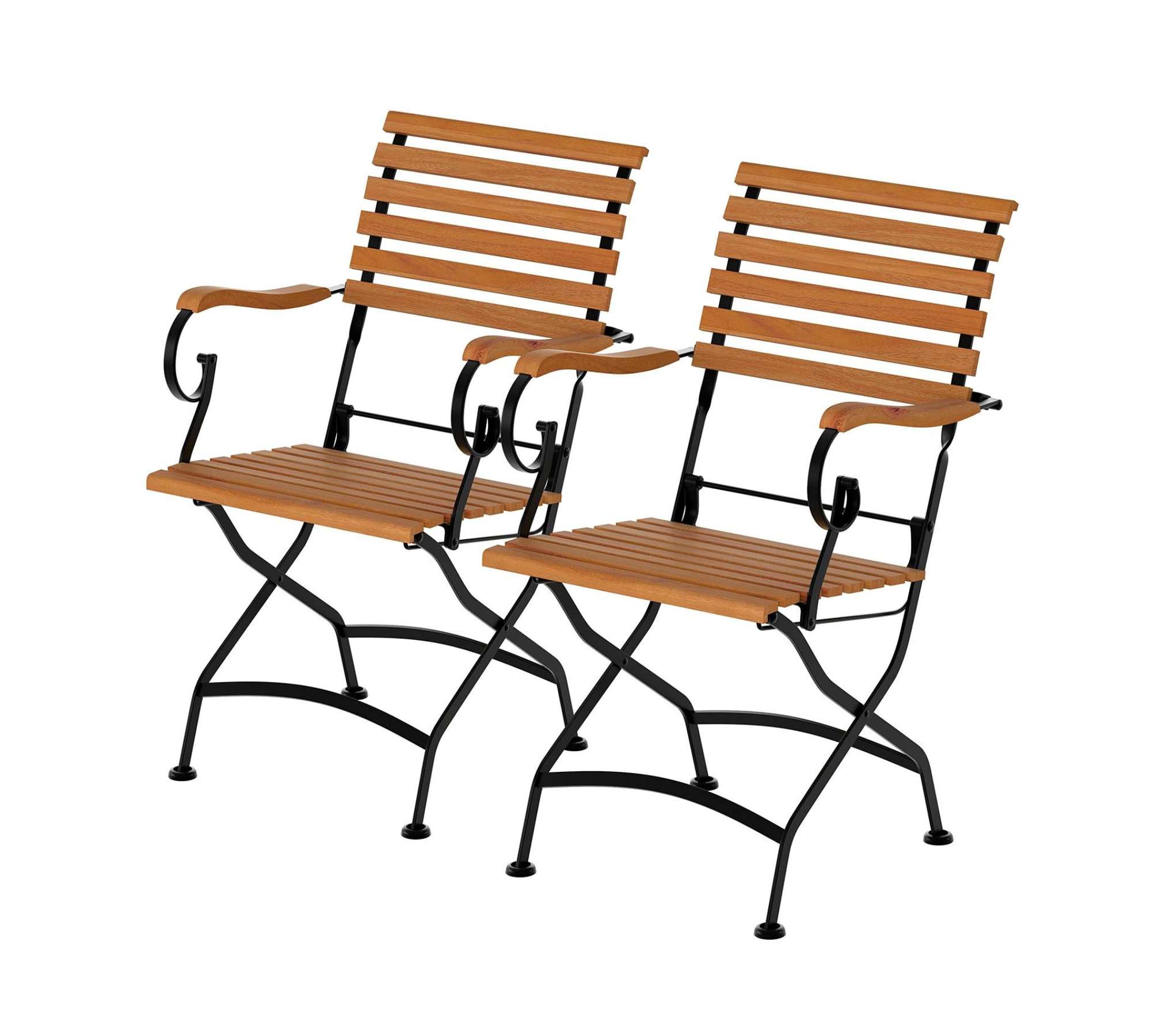 2x Gartenstuhl Holz Metall Braun