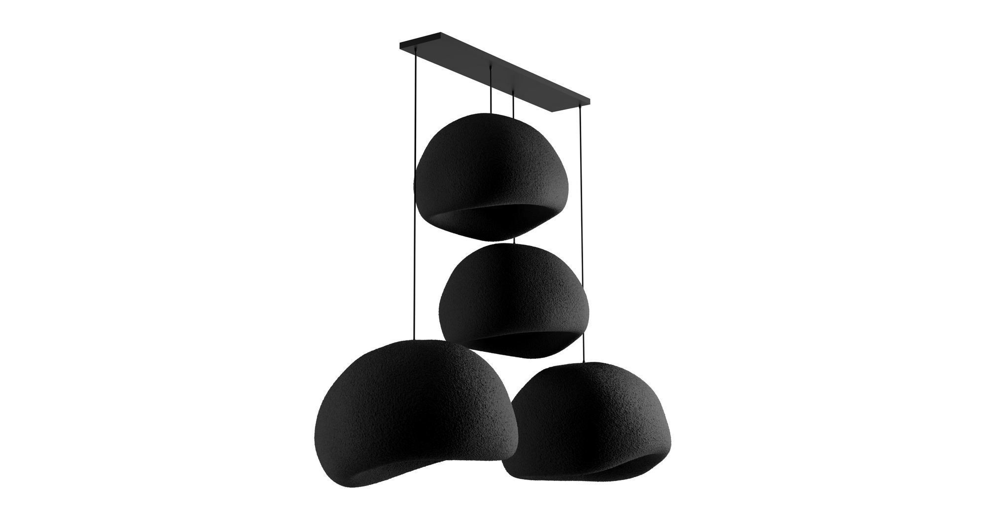 4-Flammig Wabi Sabi Yugen Pendelleuchte Schwarz