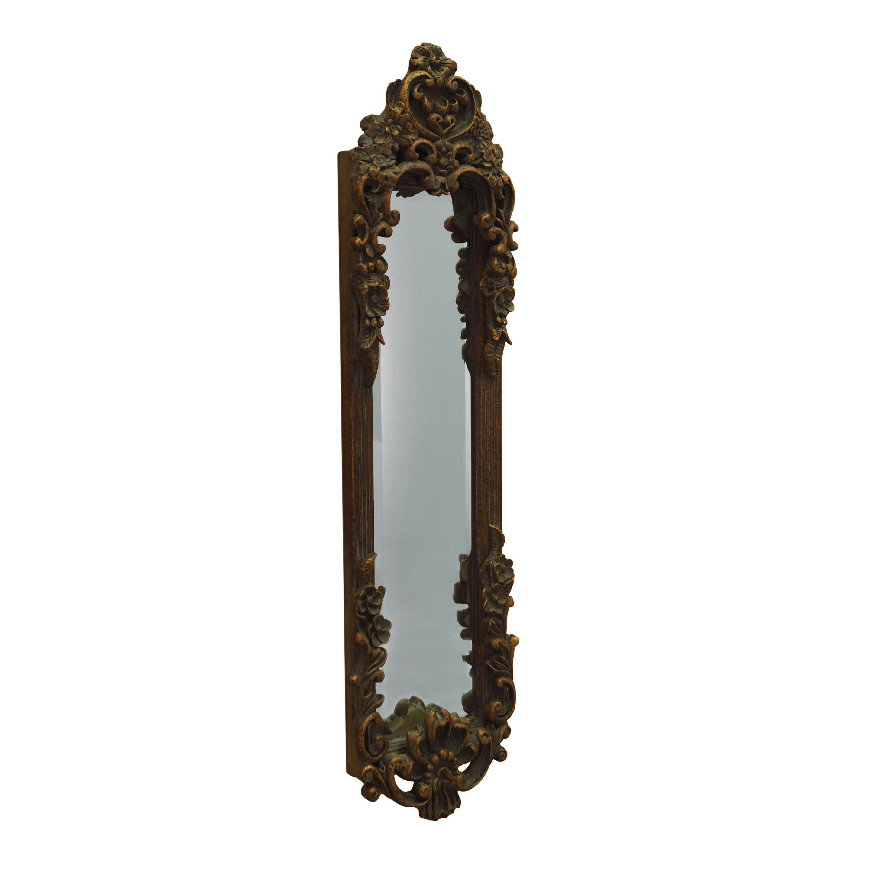 Mirror in Brown Wooden Frame 1960s