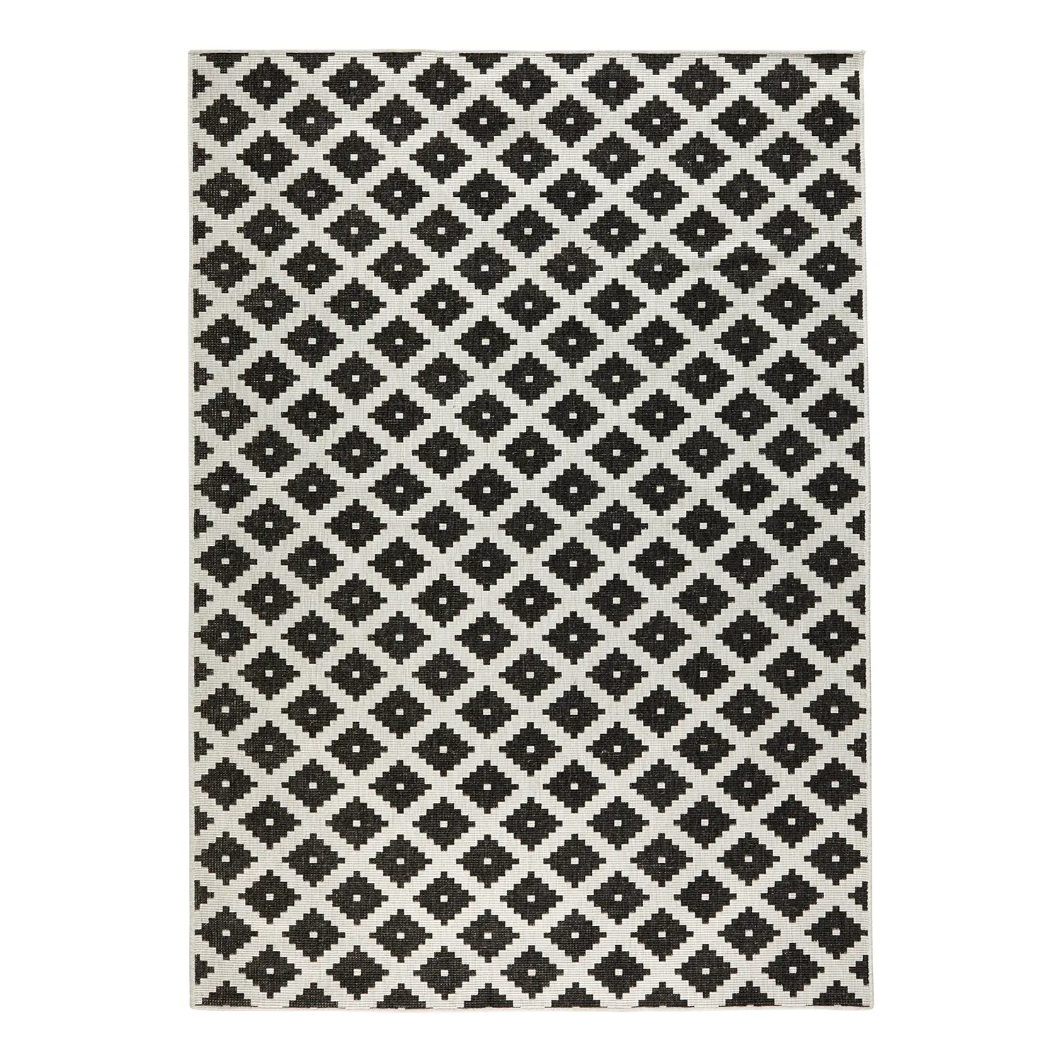 Indoor/outdoor rug Nizza Polypropylene Black 80 x 150 cm