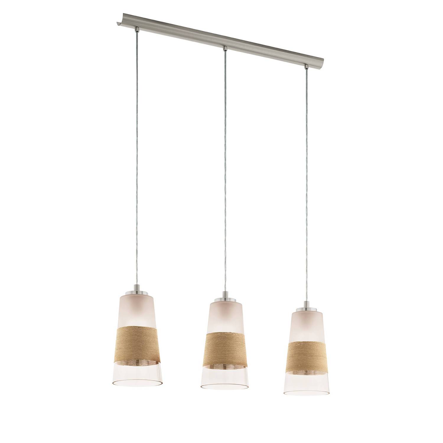 Burnham Pendant Lamp Clear Glass Steel 3-Light