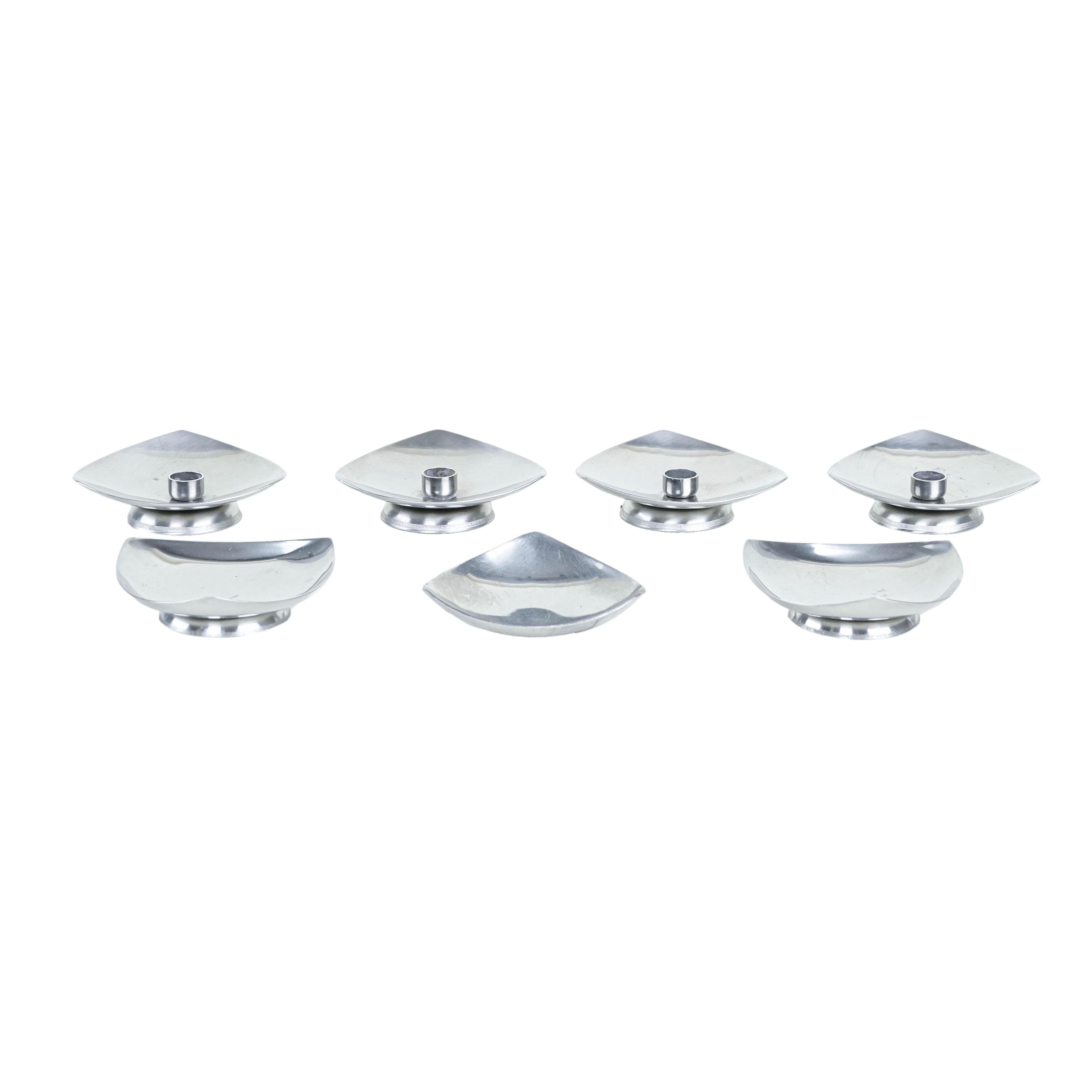 Set of steel candlesticks 1970s